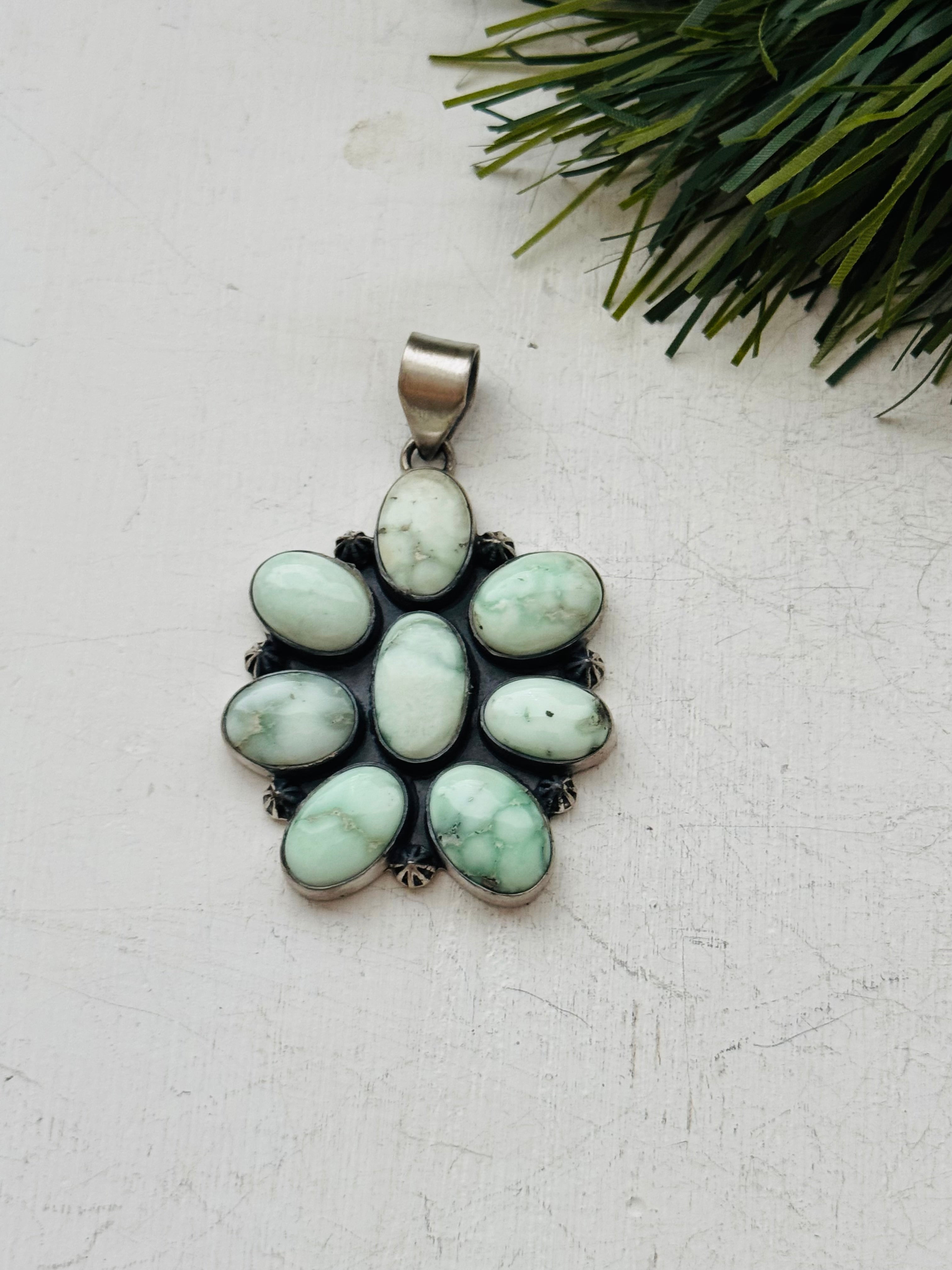 Southwest Paloma Variscite & Sterling Silver Pendant