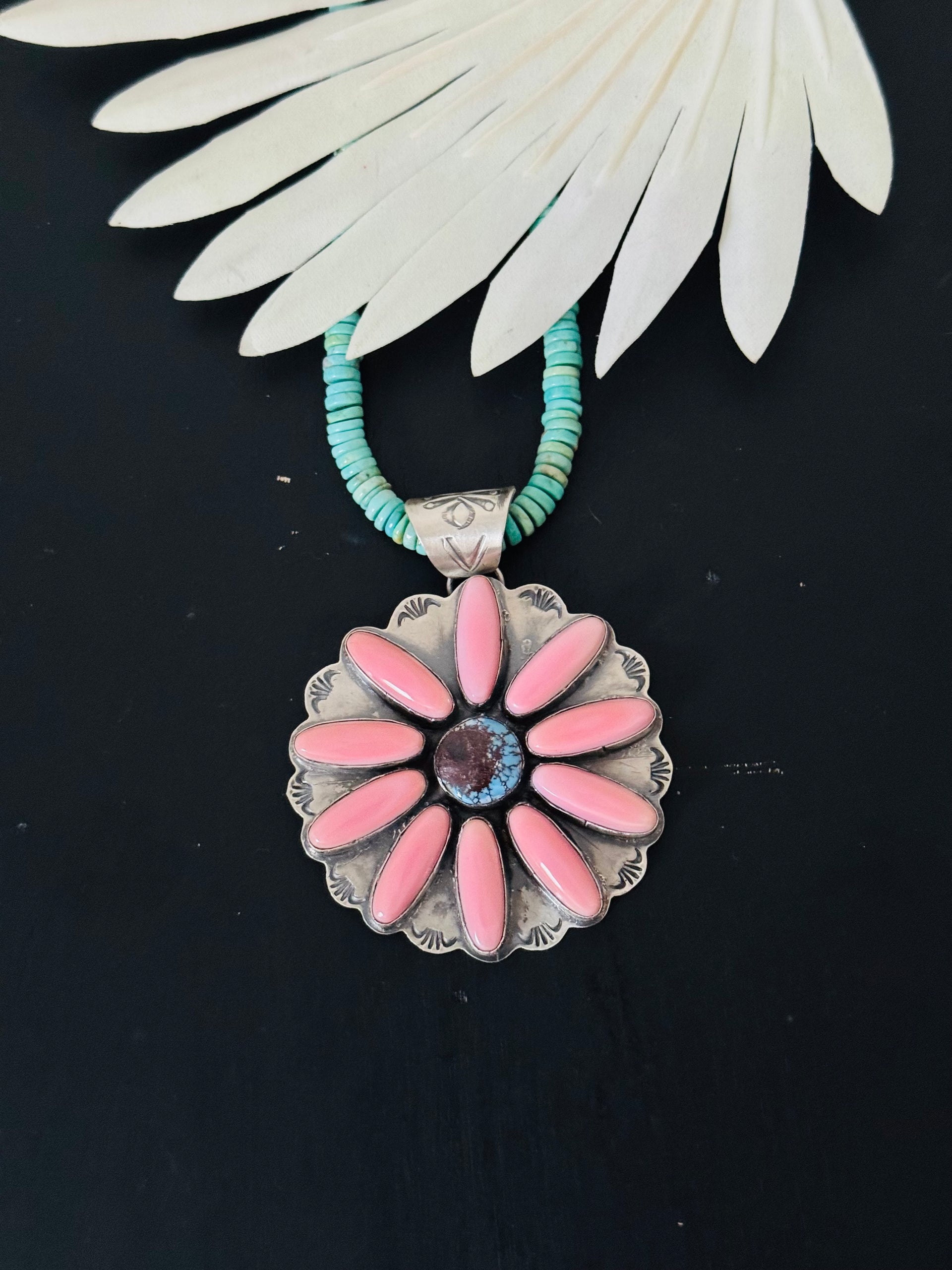 D Boyd Ashley Multi Stone & Sterling Silver Cluster Pendant