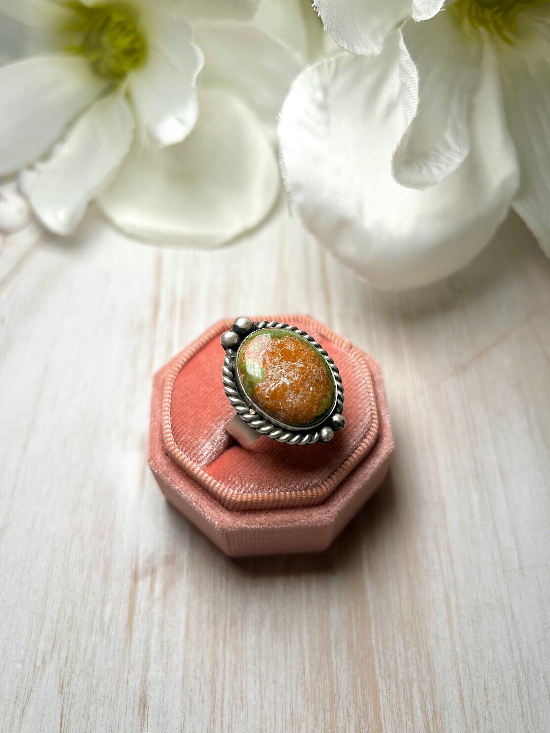 Zachariah David Evans Turquoise & Sterling Silver Adjustable Ring