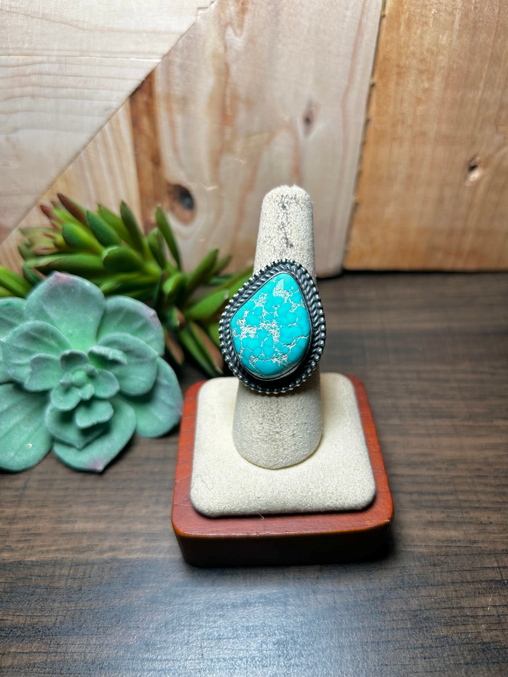 Antionette Martinez Royston Turquoise & Sterling Silver Ring Size 7.25