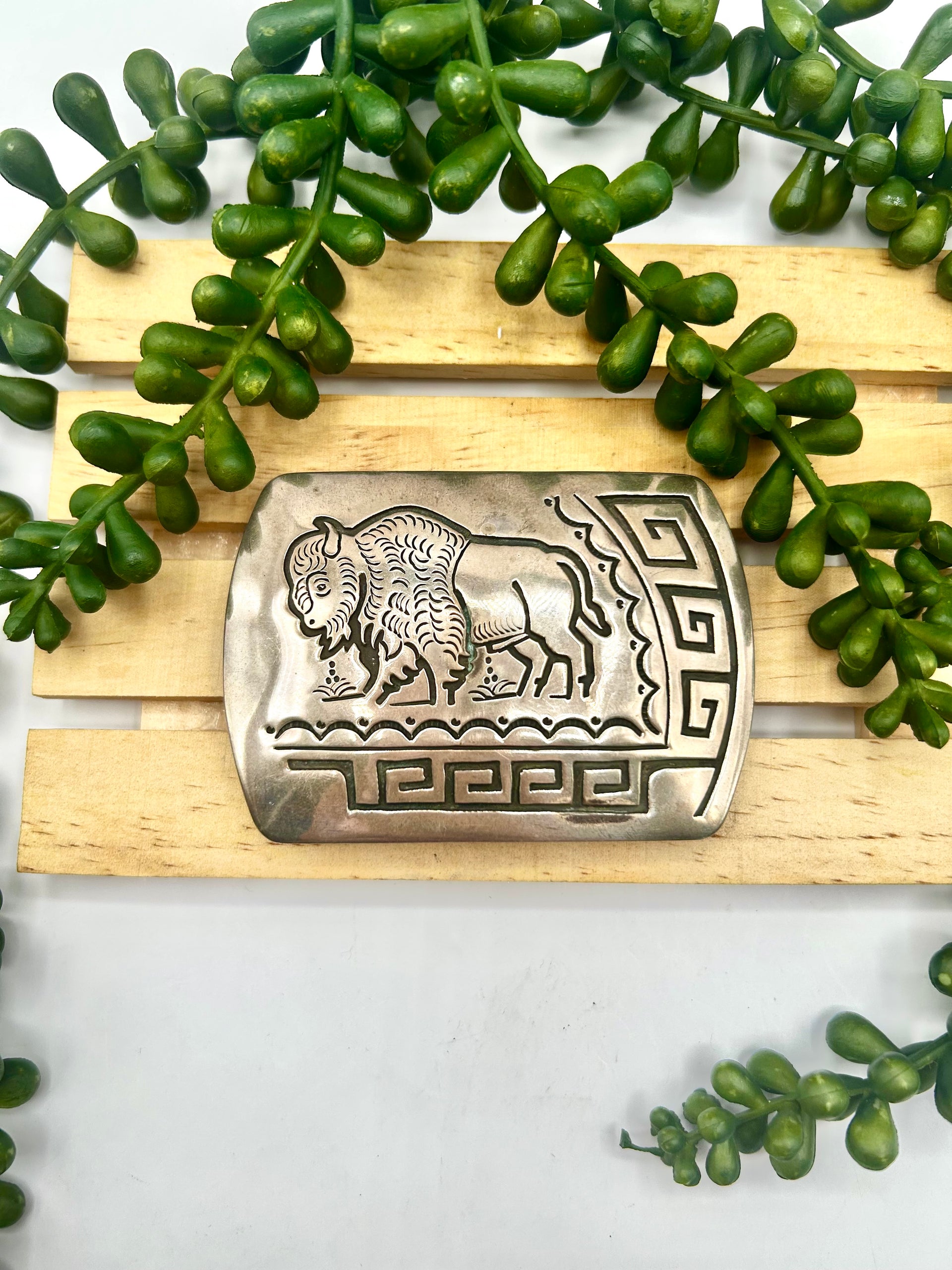 Navajo Made Sterling Silver Belt Buckle