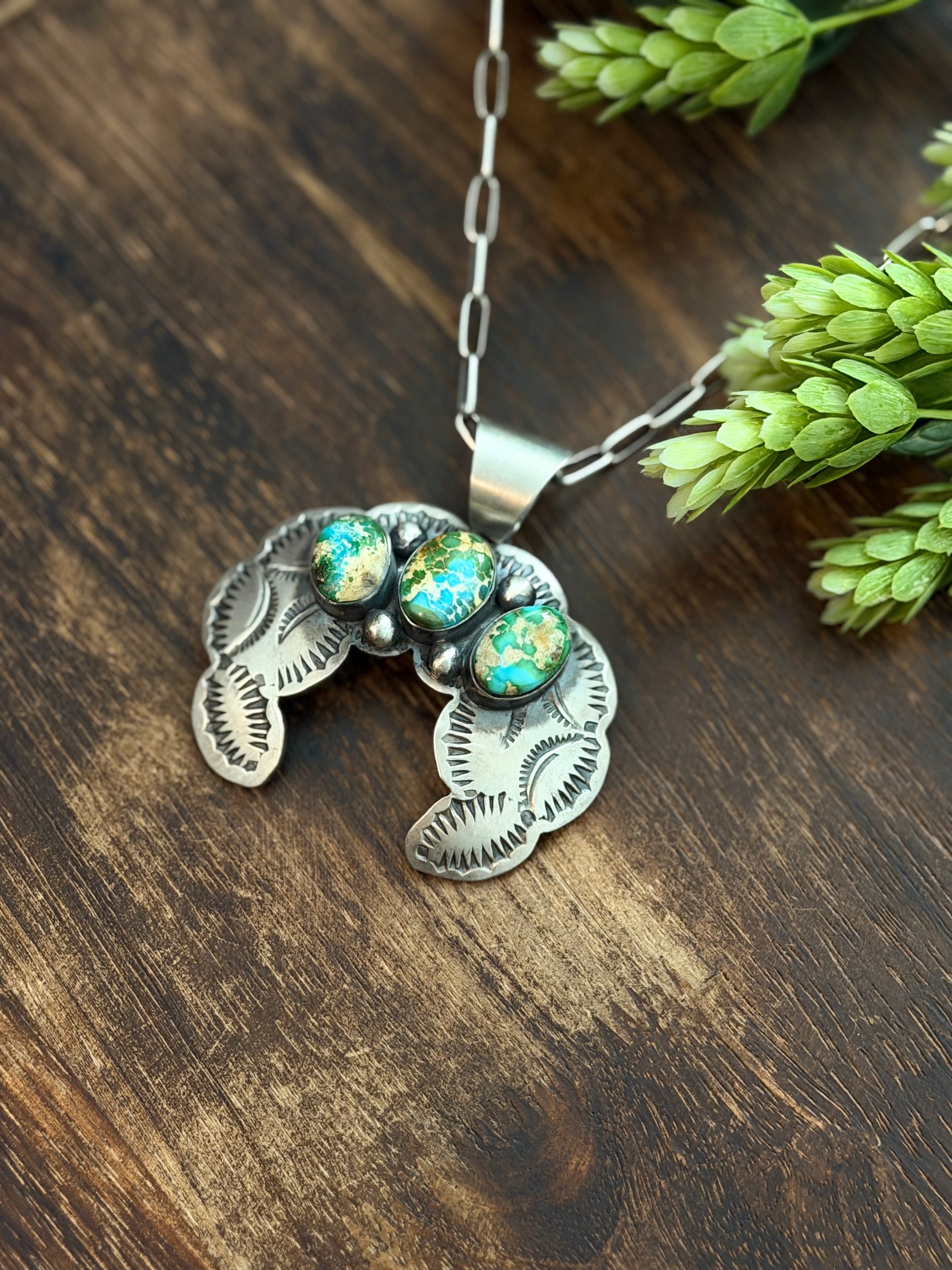 Chimney Butte Sonoran Mountain Turquoise & Sterling Silver Naja Pendant