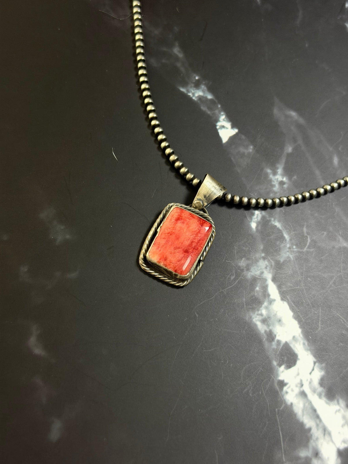 Navajo Made Spiny Oys & Sterling Silver Pendant