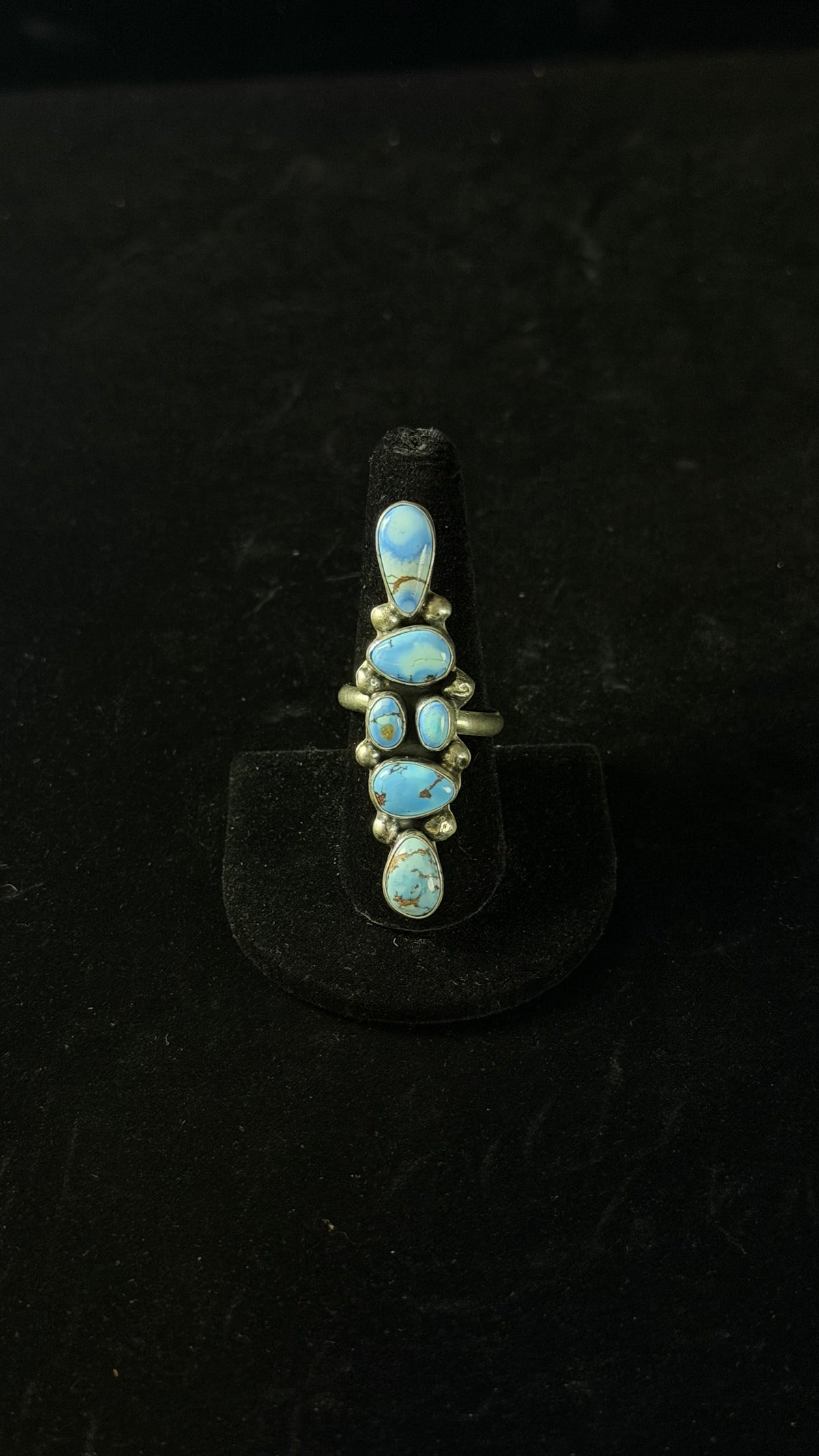 Jameson Garcia Golden Hill Turquoise & Sterling Silver Adjustable Cluster Ring