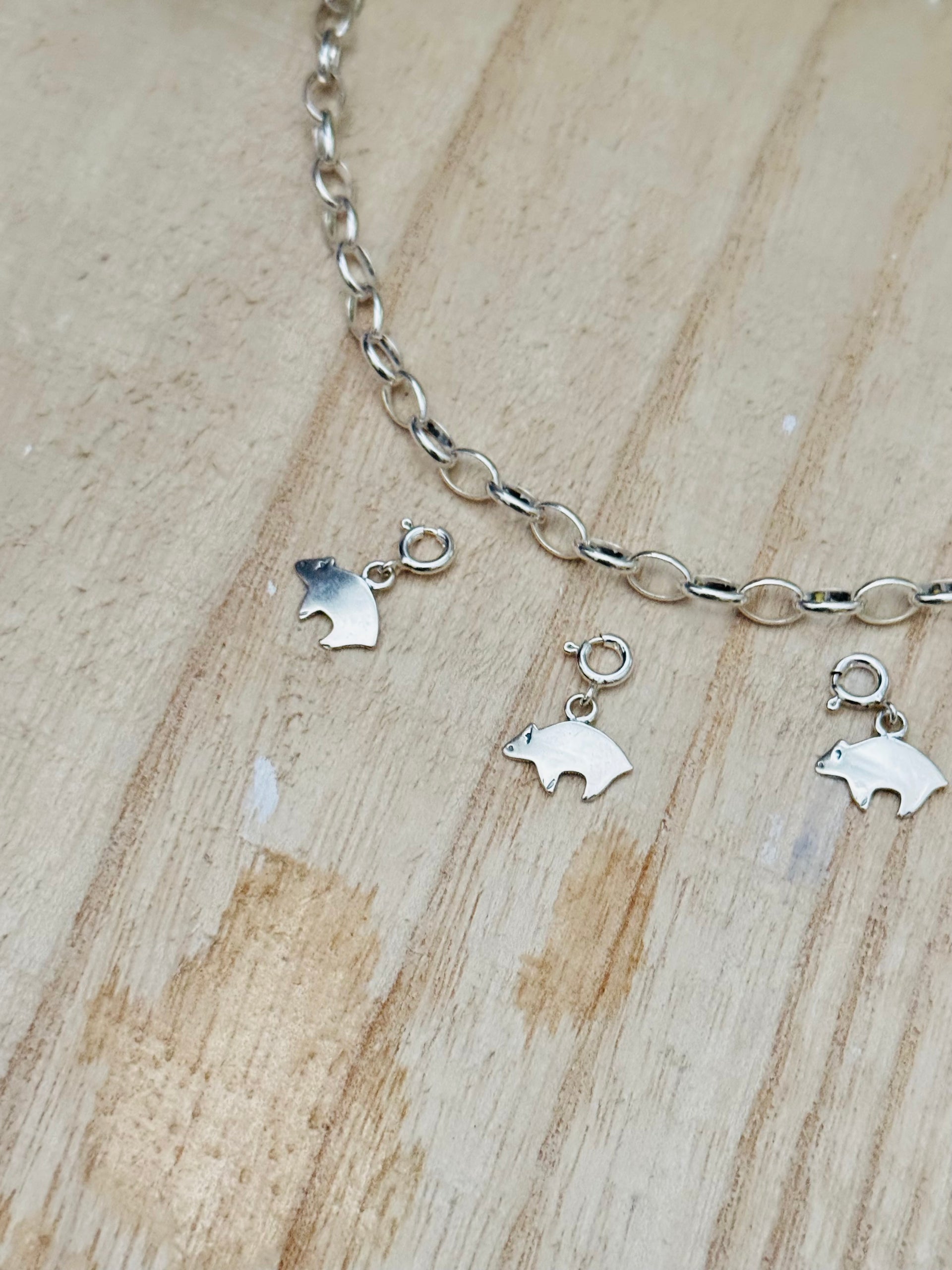 Navajo Made Sterling Silver Dream Bear Charms