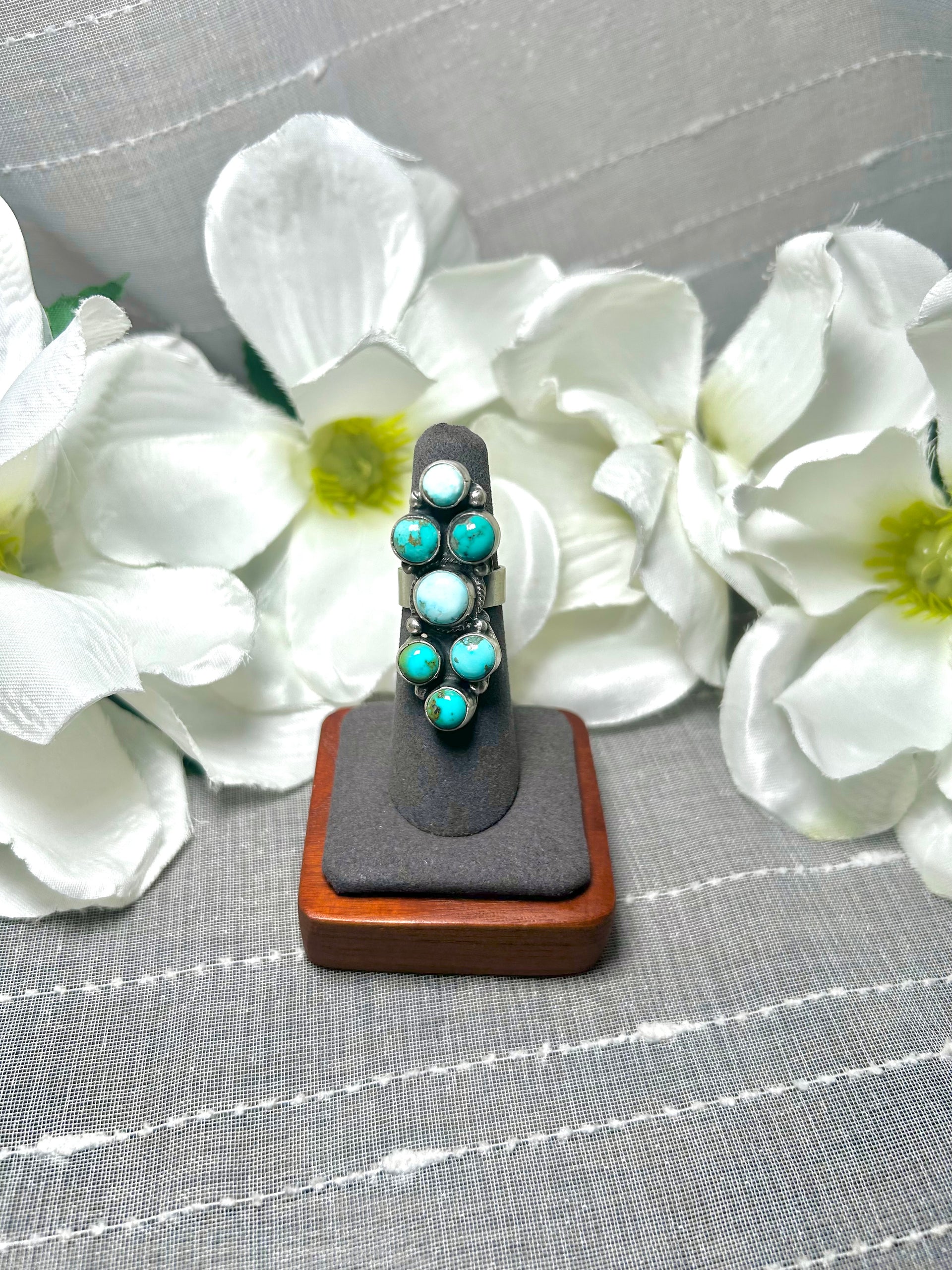Lonise Jim Mixed Turquoise & Sterling Silver Ring Size 5.5