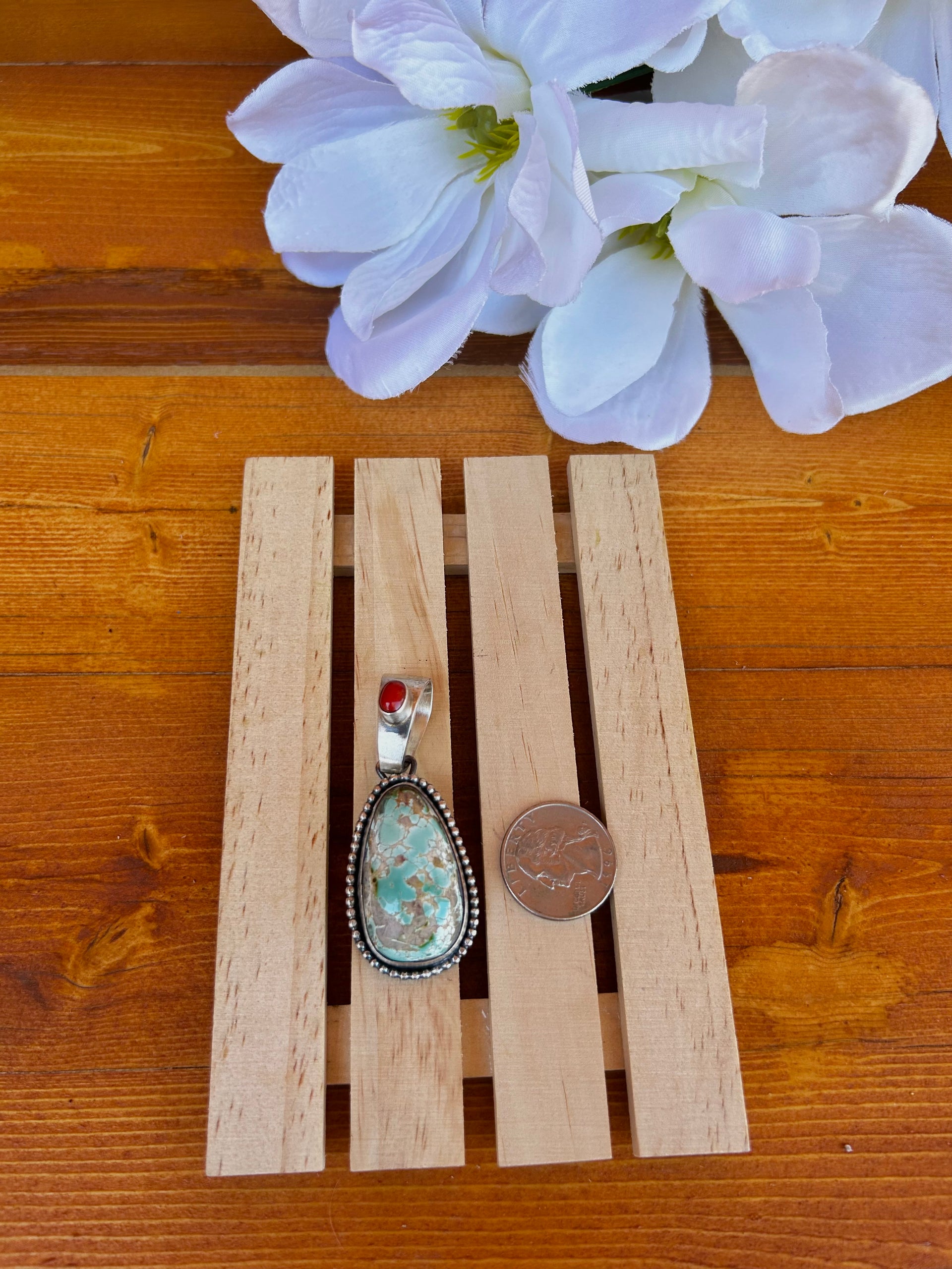 Paul Livingston Natural Robsion & Sterling Silver Pendant