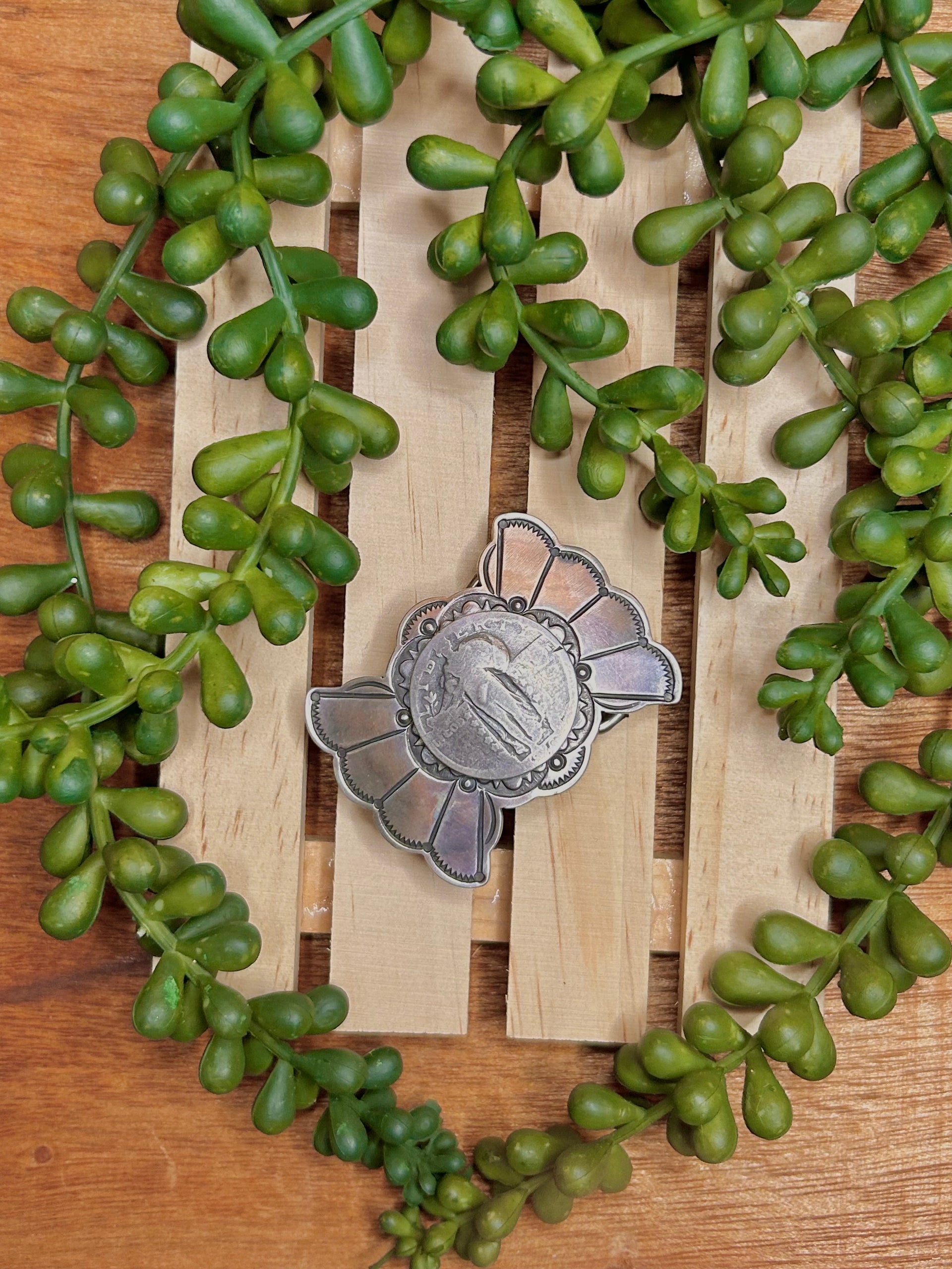 Navajo Made Sterling Silver Belt Buckle