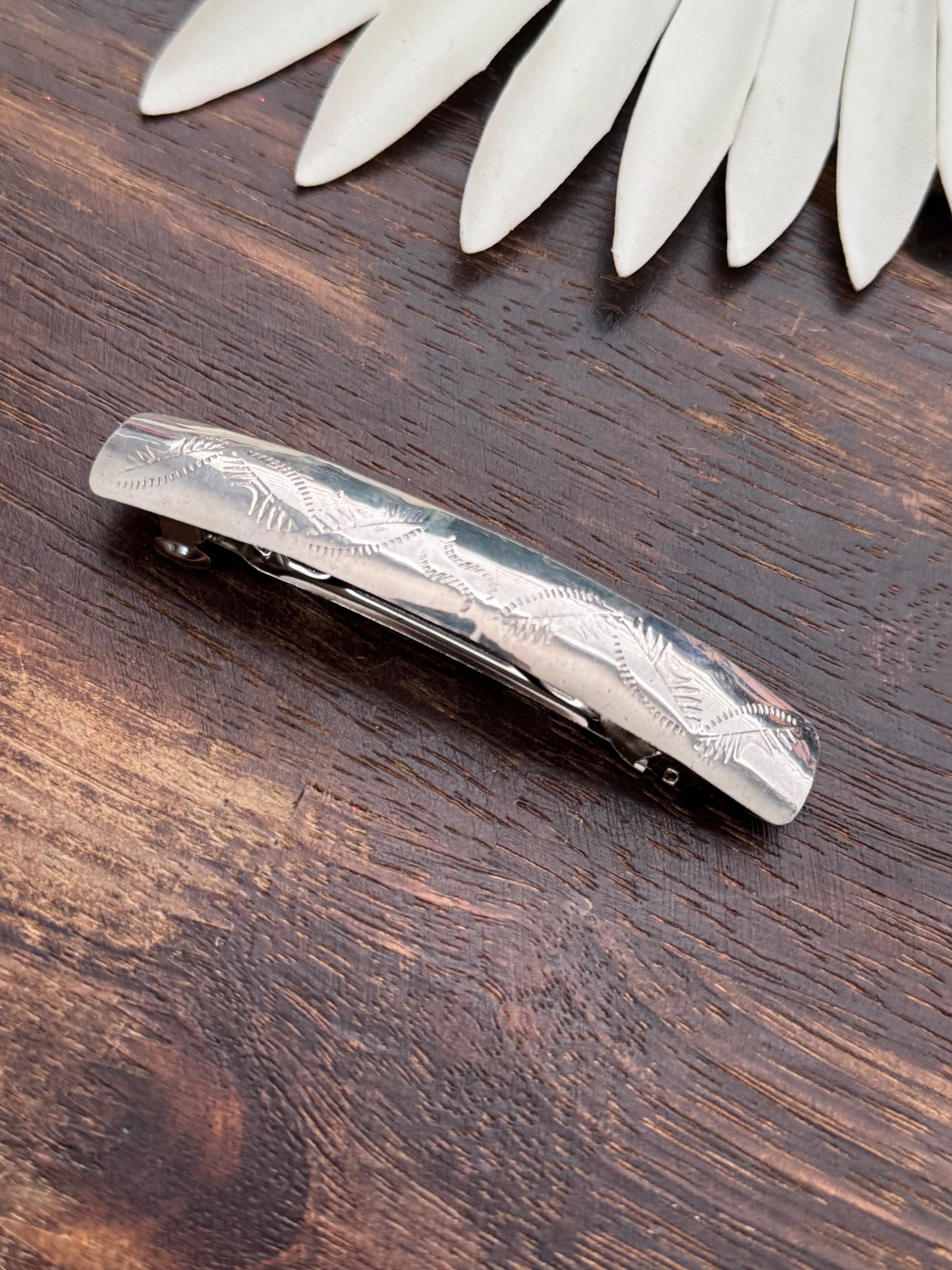 Navajo Made Sterling Silver Hair Barrette