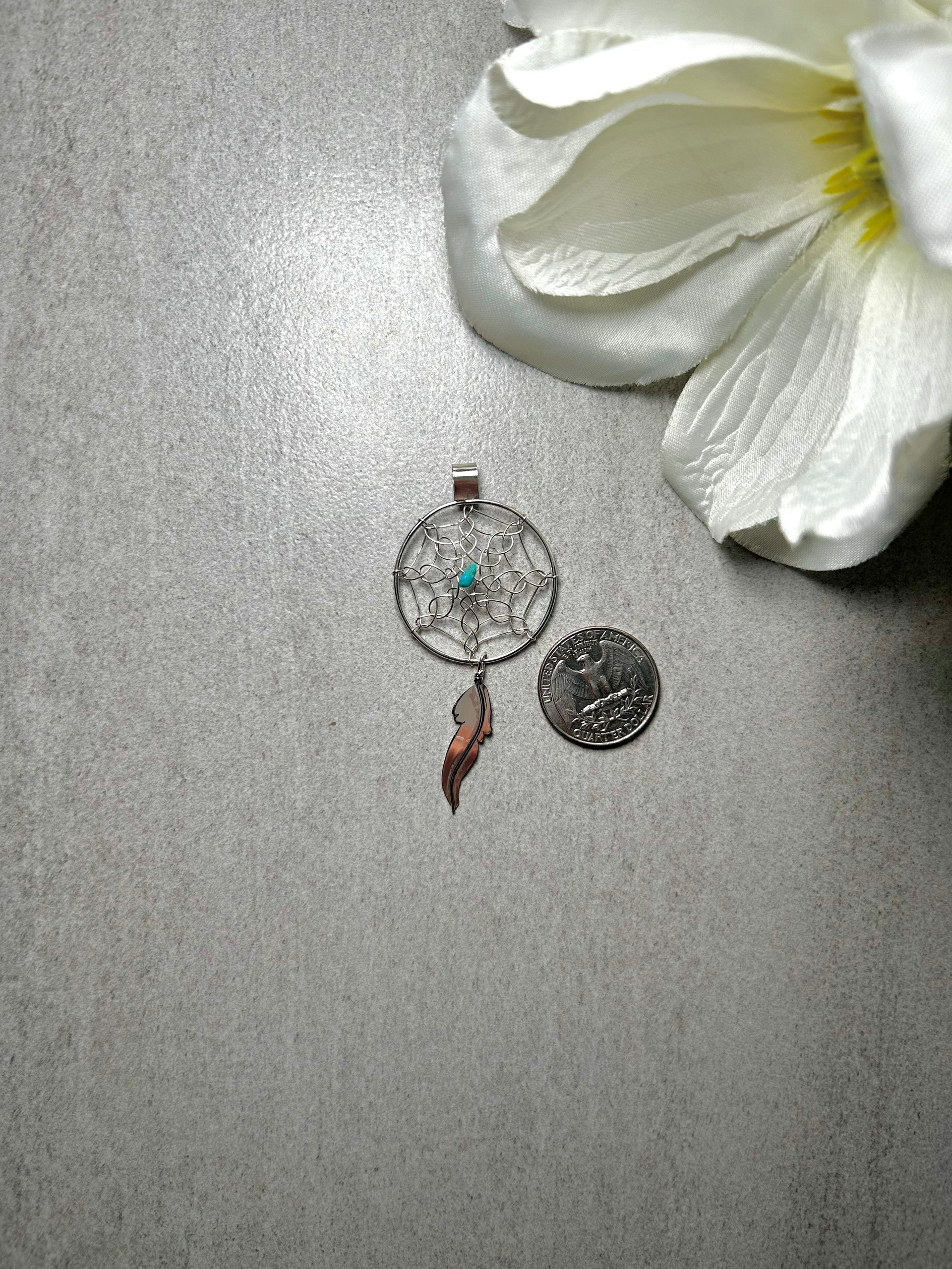 Navajo Made Kingman Turquoise & Sterling Silver Pendant