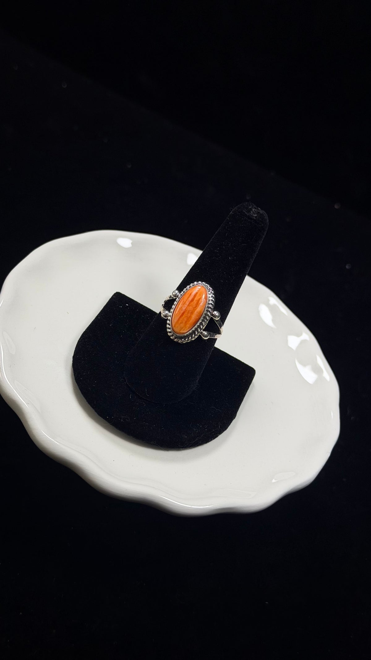Navajo Made Spiny Oyster & Sterling Silver Ring