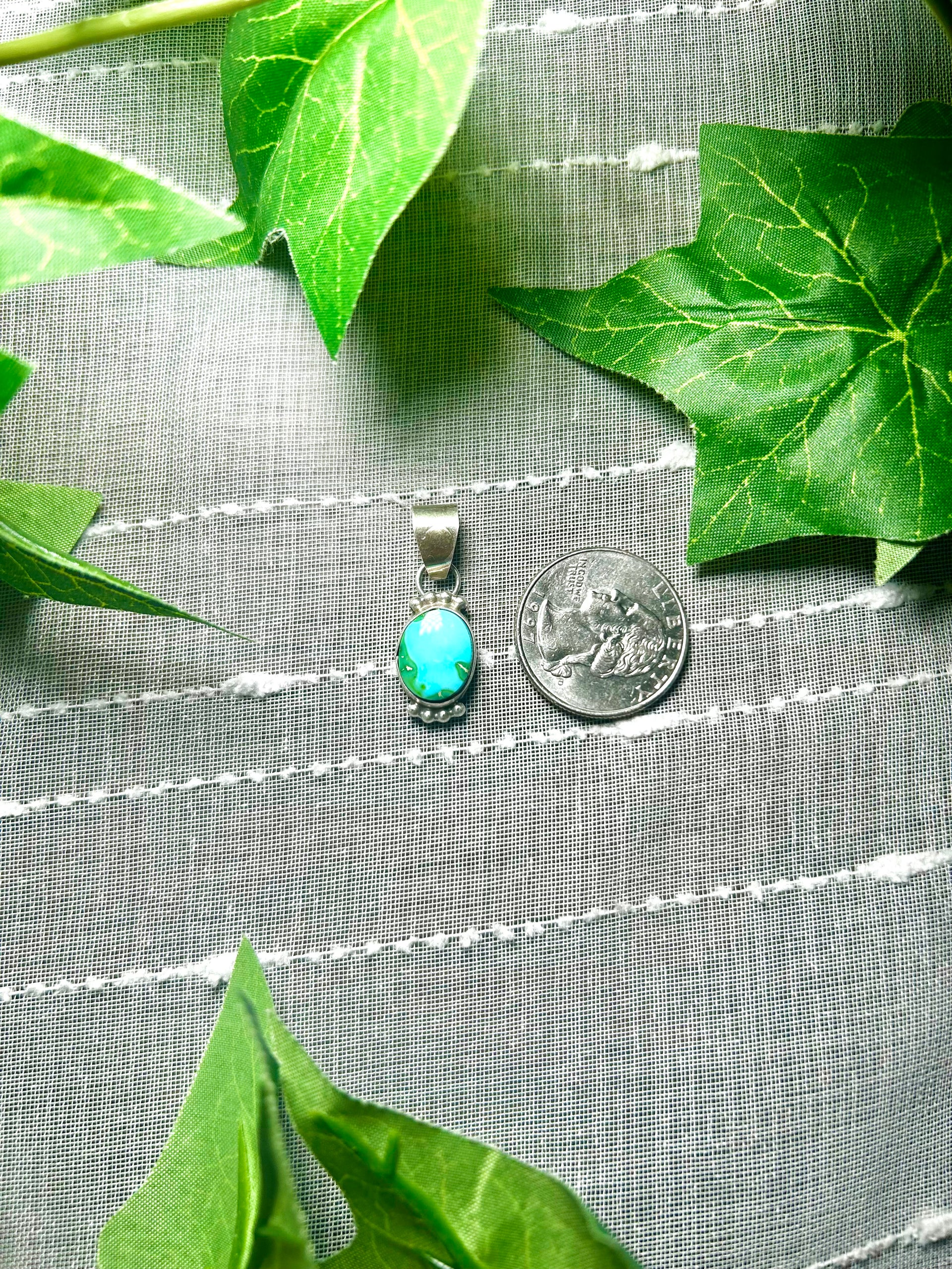 Navajo Made Sonoran Mountain & Sterling Silver Pendant