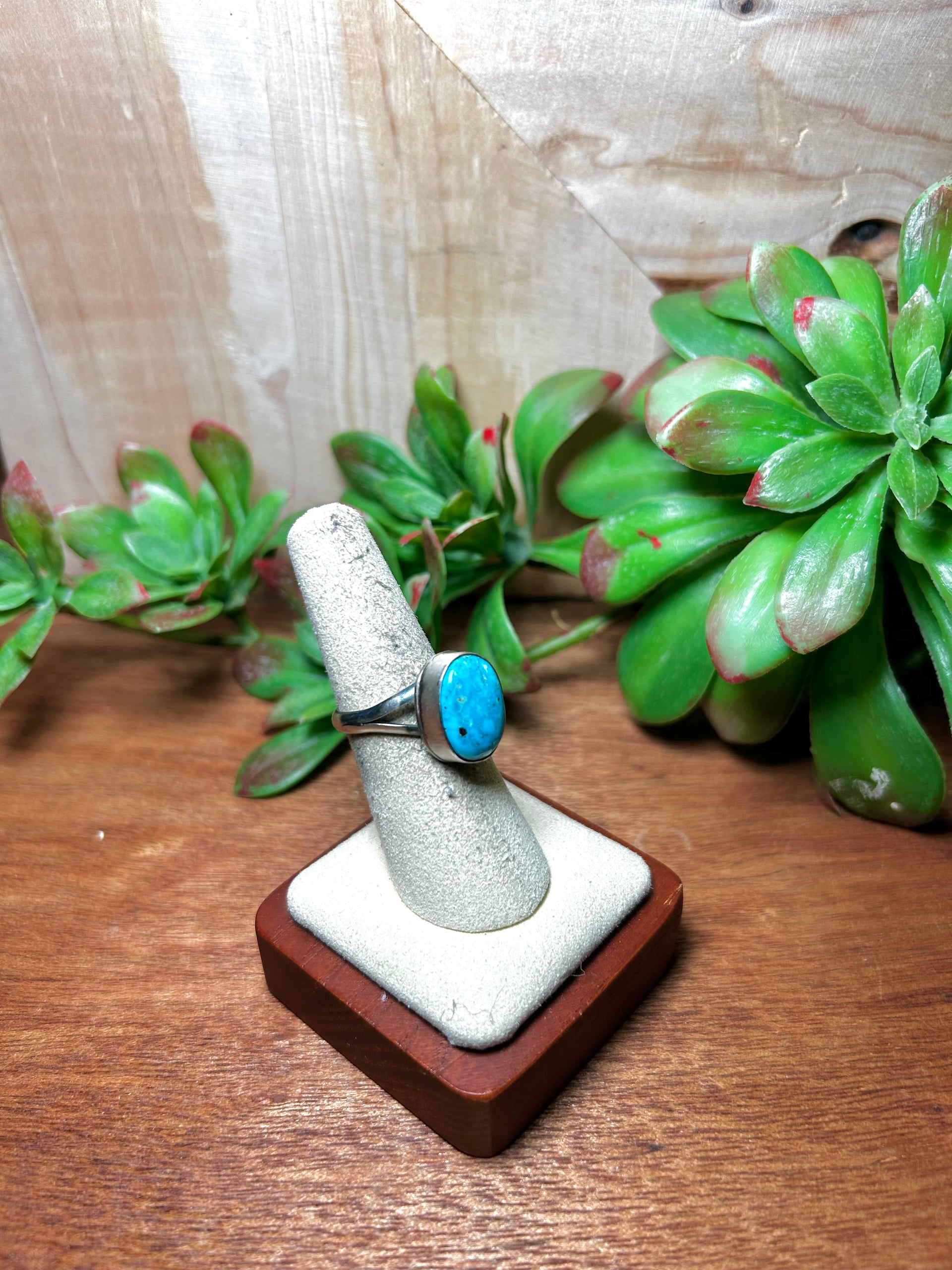 Scott Skeets Kingman Turquoise & Sterling Silver Adjustable Ring