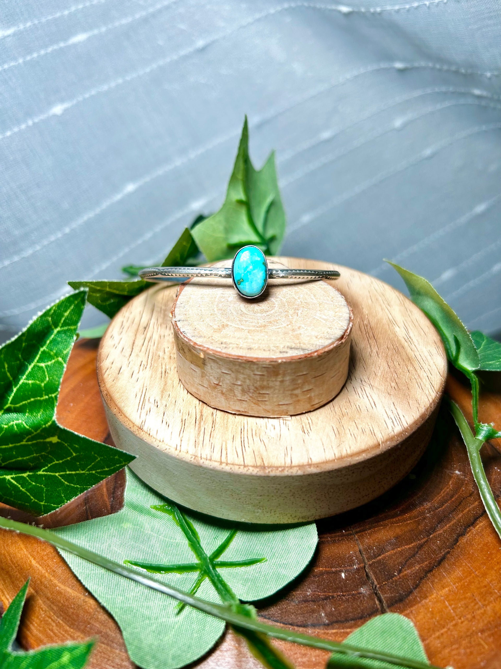 Navajo Made Sonoran Mountain Turquoise & Sterling Silver Cuff Bracelet