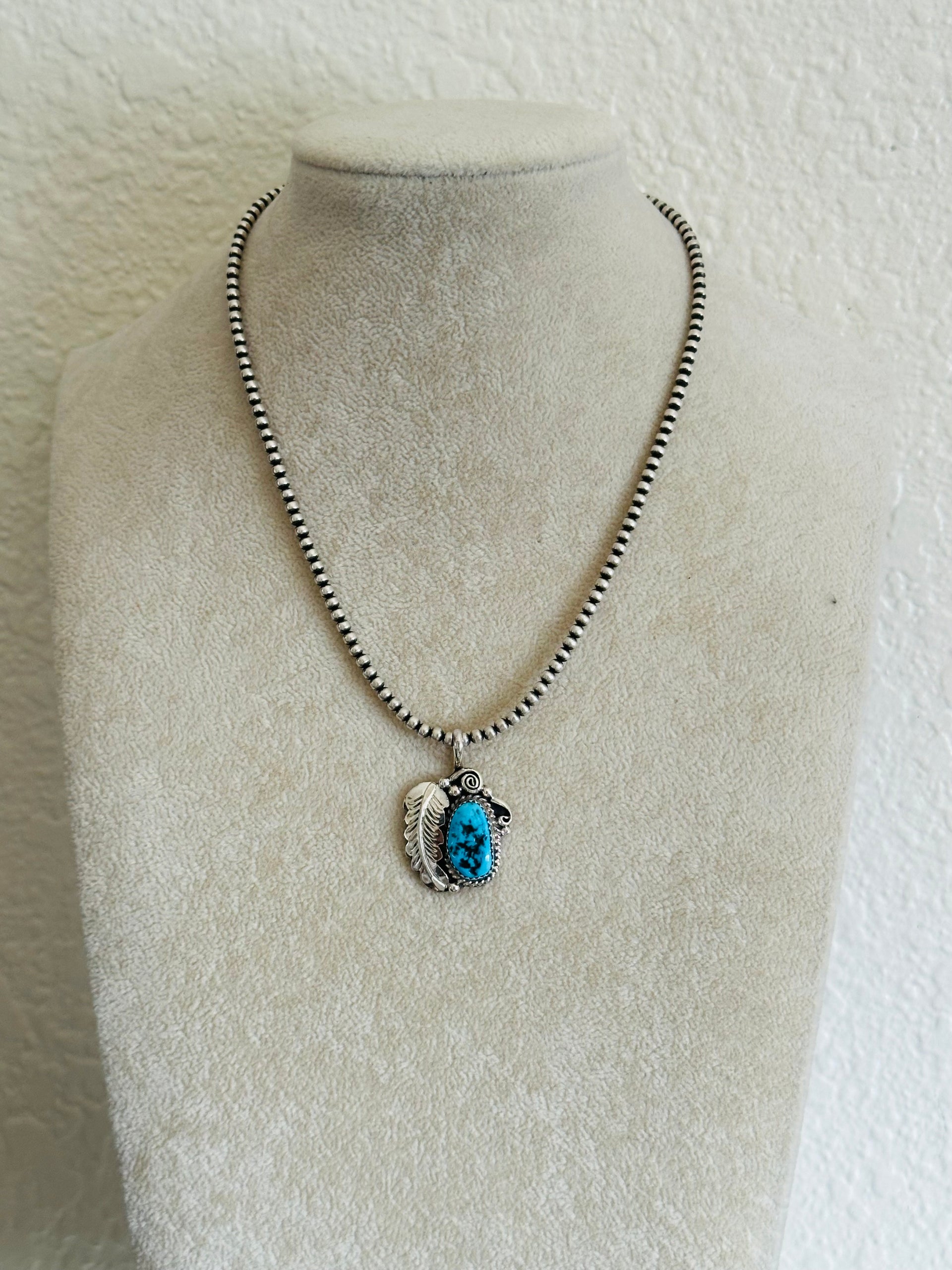 Julia Etsitty Kingman Turquoise & Sterling Silver Pendants