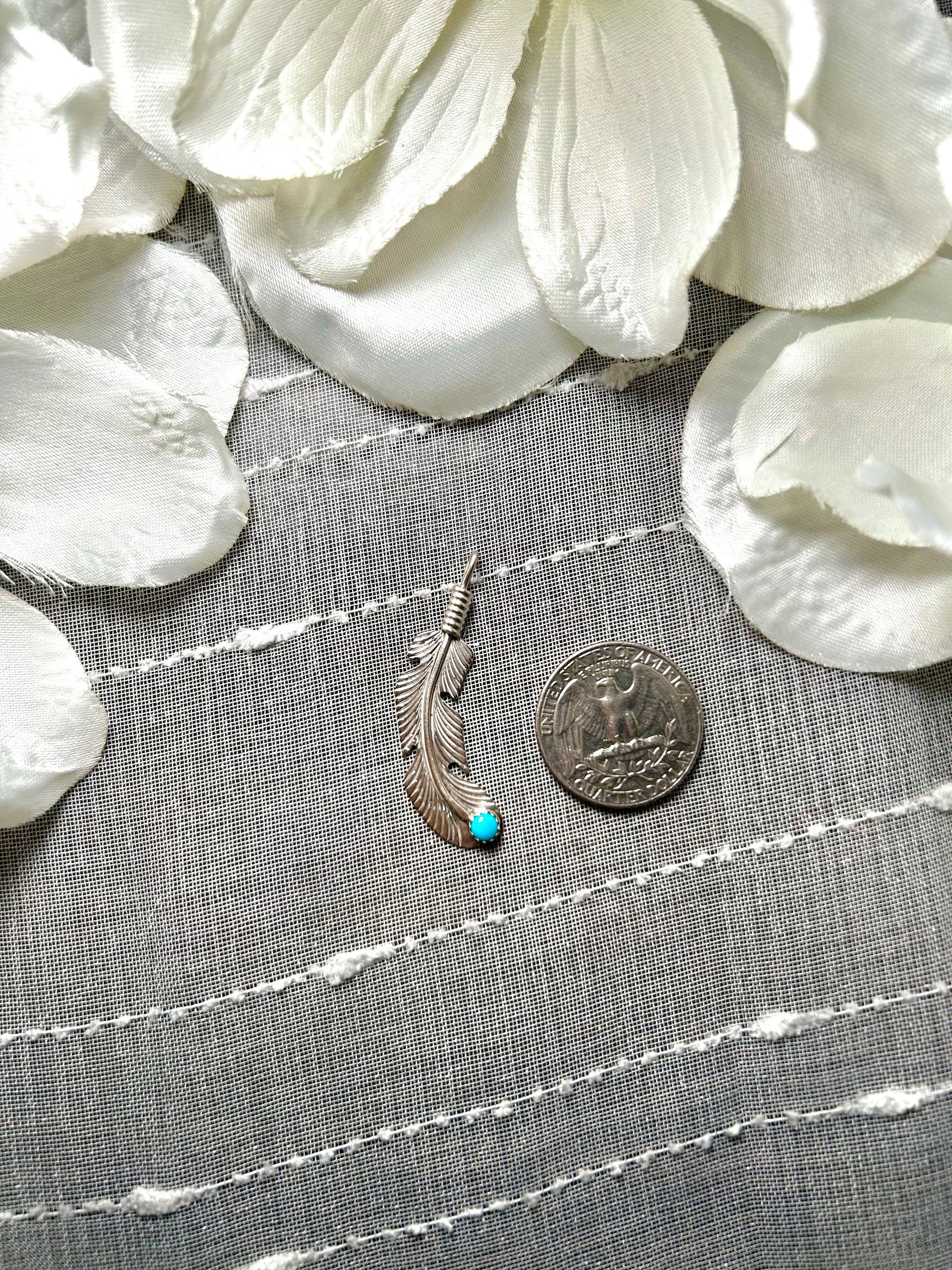 Navajo Made Kingman Turquoise & Sterling Silver Pendant