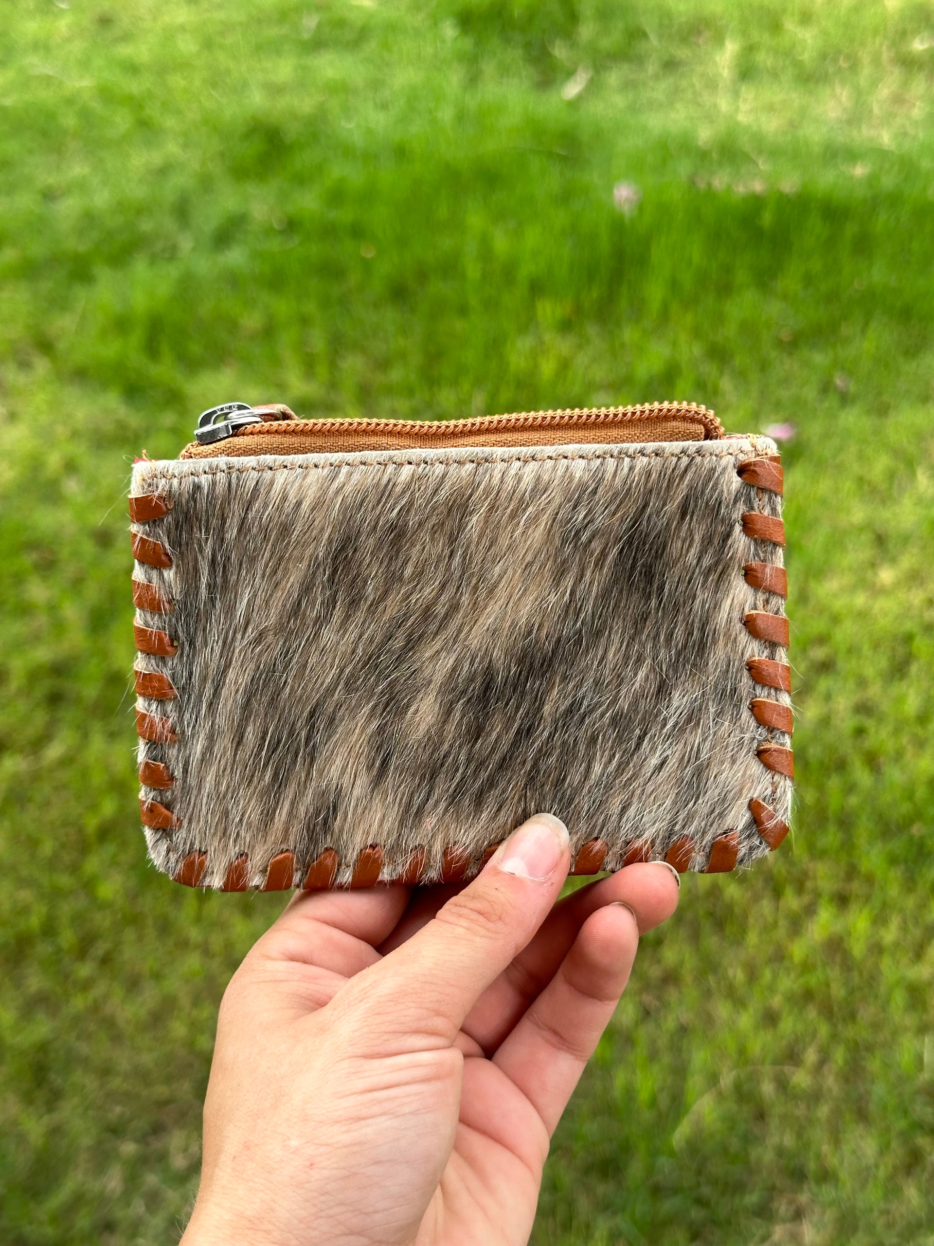Genuine Tooled Leather Cowhide Coin Bag