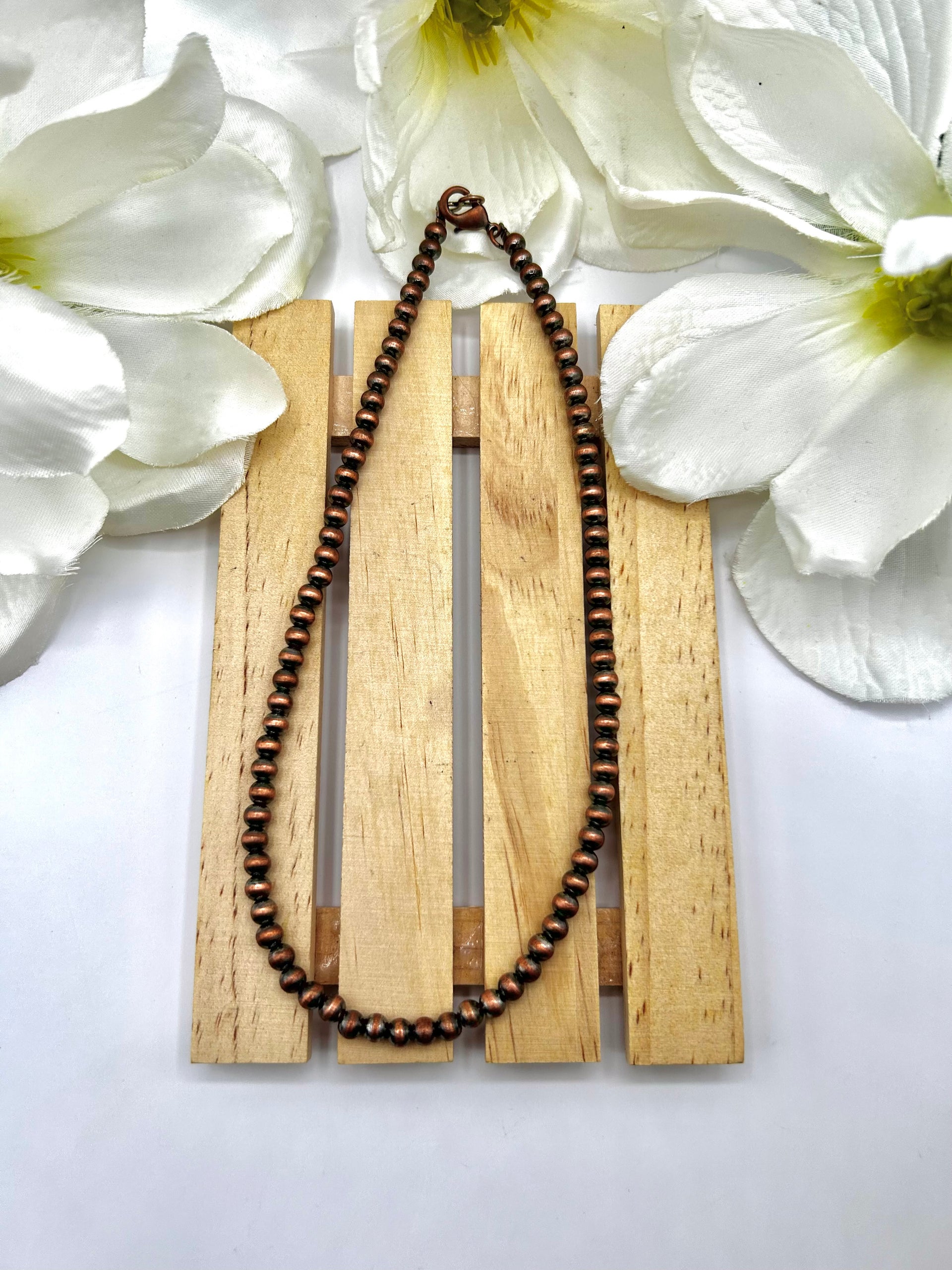 Navajo Made Strung 5 MM Copper Necklace