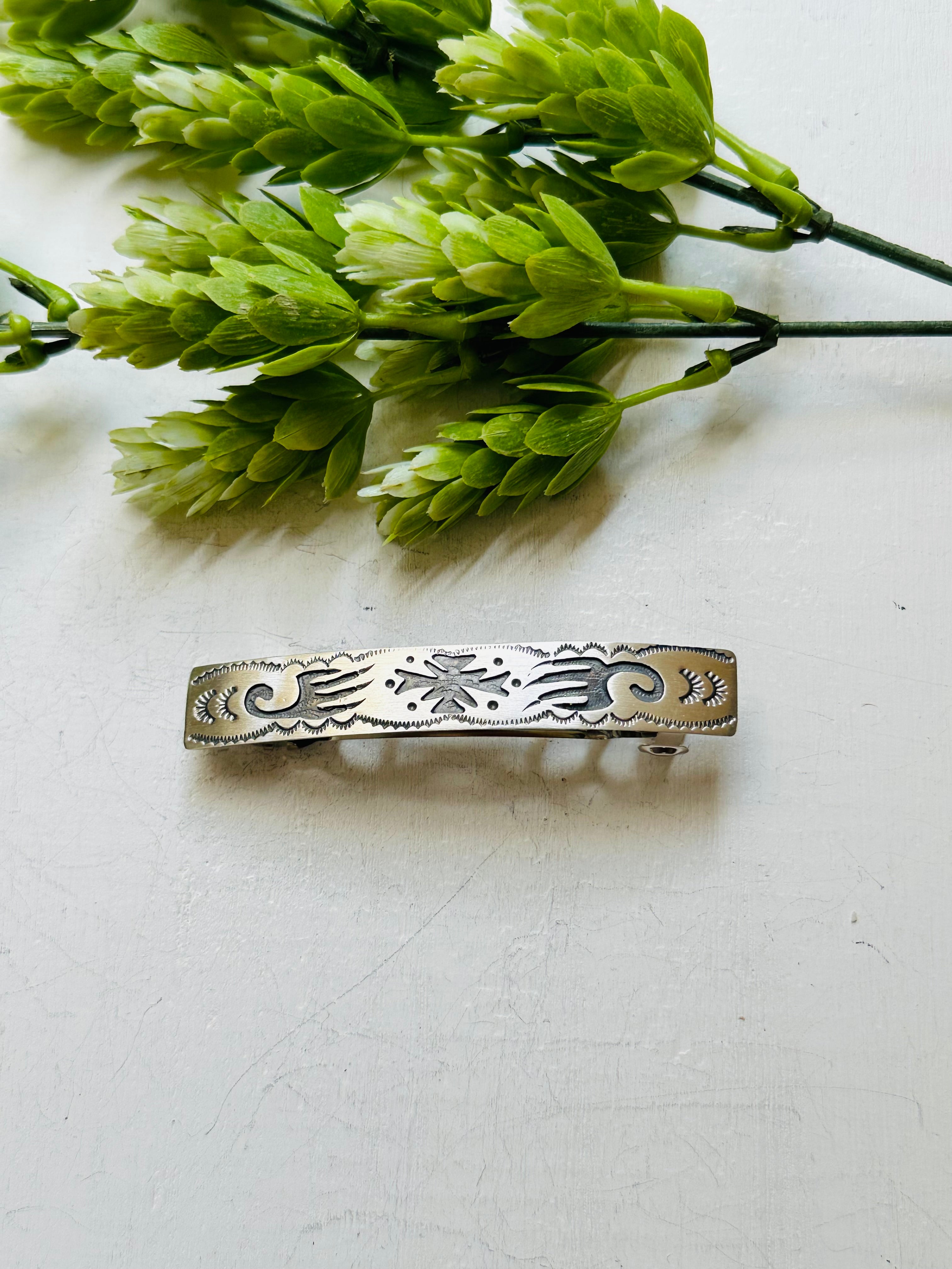 Navajo Made Sterling Silver Hair Barrette