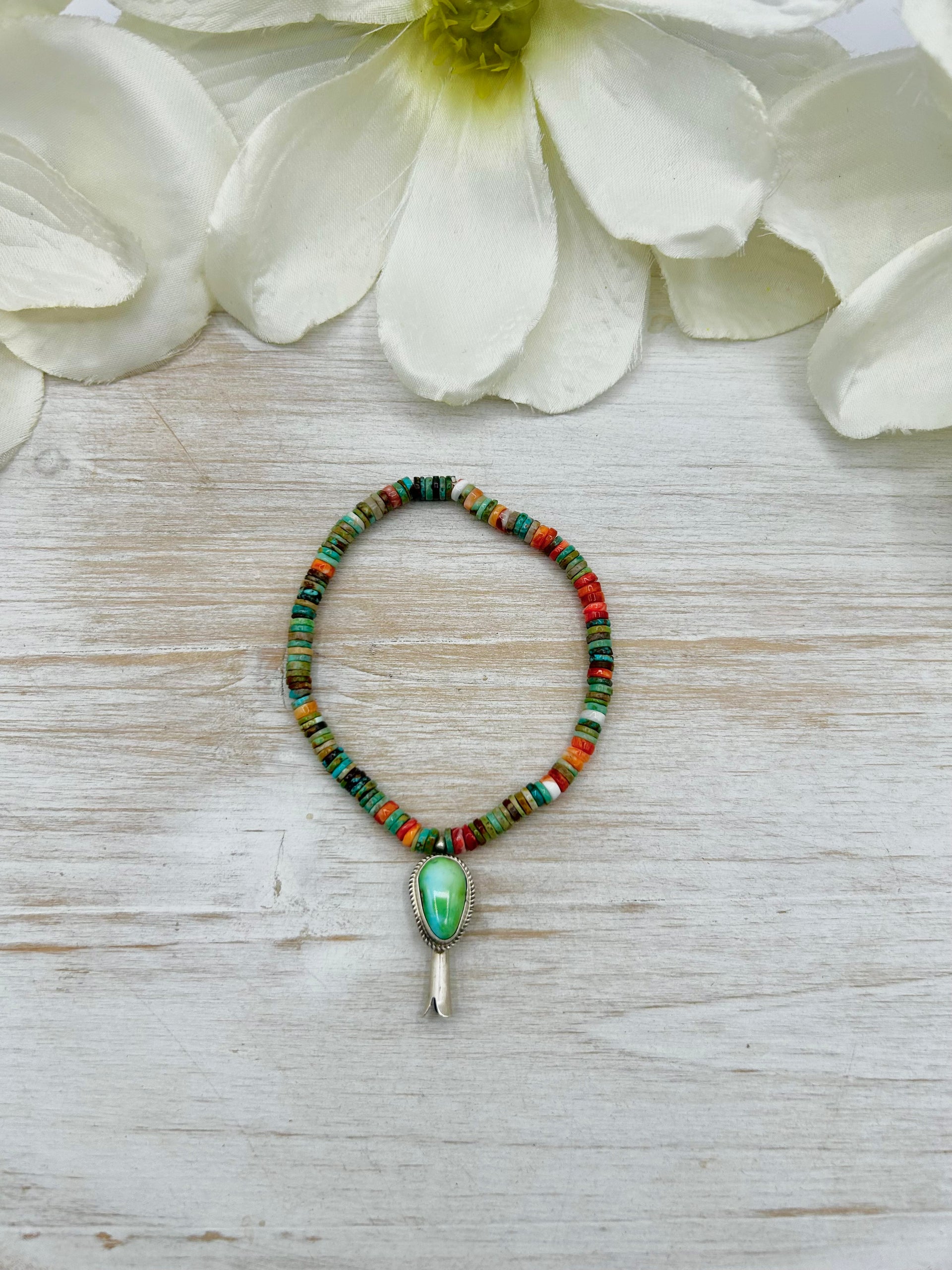 George Rios Multi Stone & Sterling Silver Stretchy Bracelet