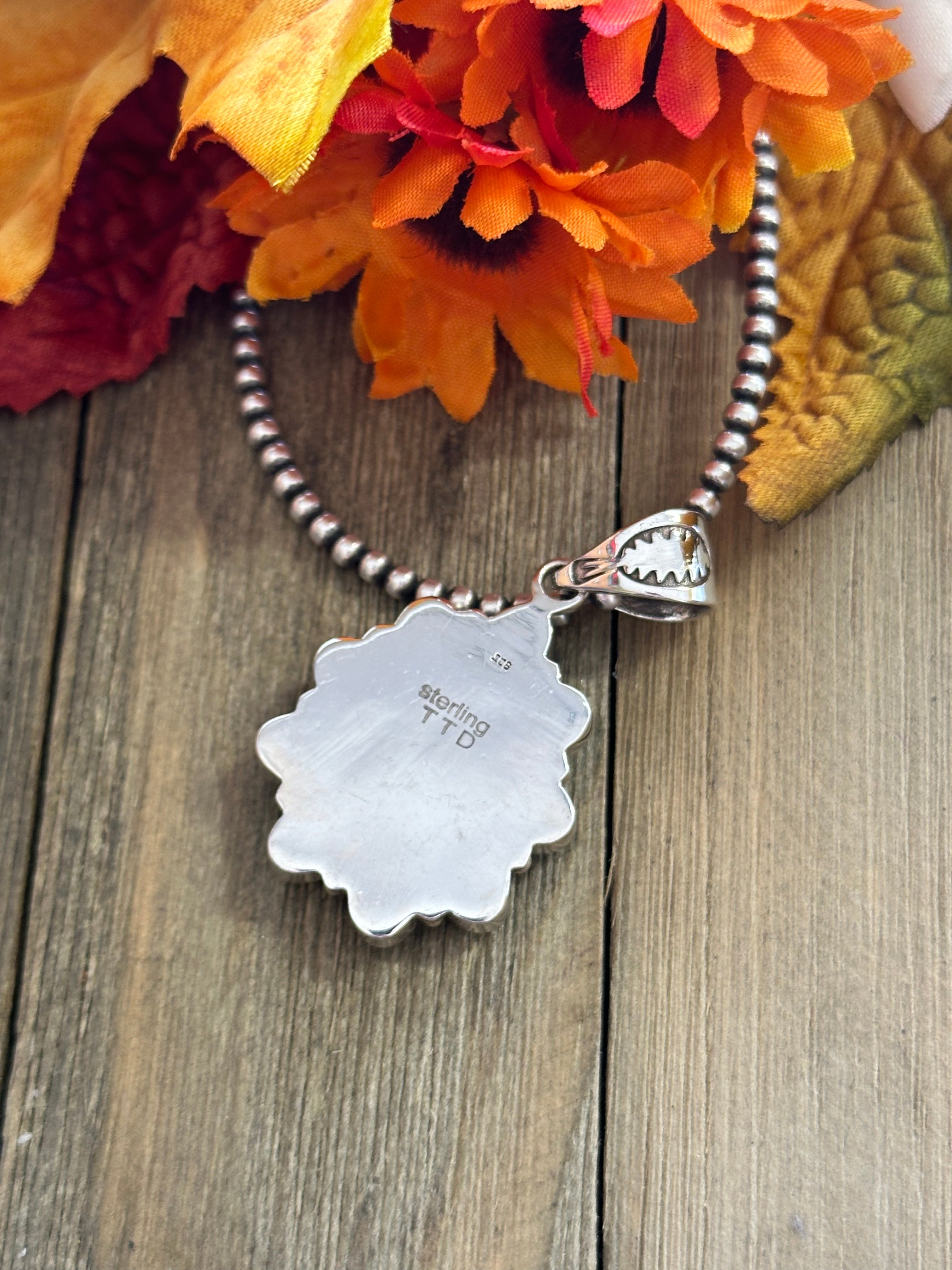 Southwest Handmade Multi Stone & Sterling Silver Cluster Pendant