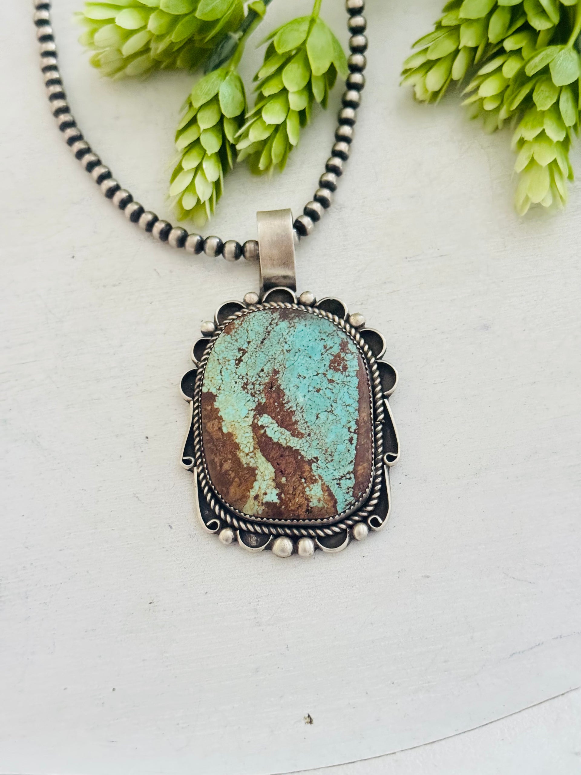 Juanita Mcdonal #8 Turquoise & Sterling Silver Pendant
