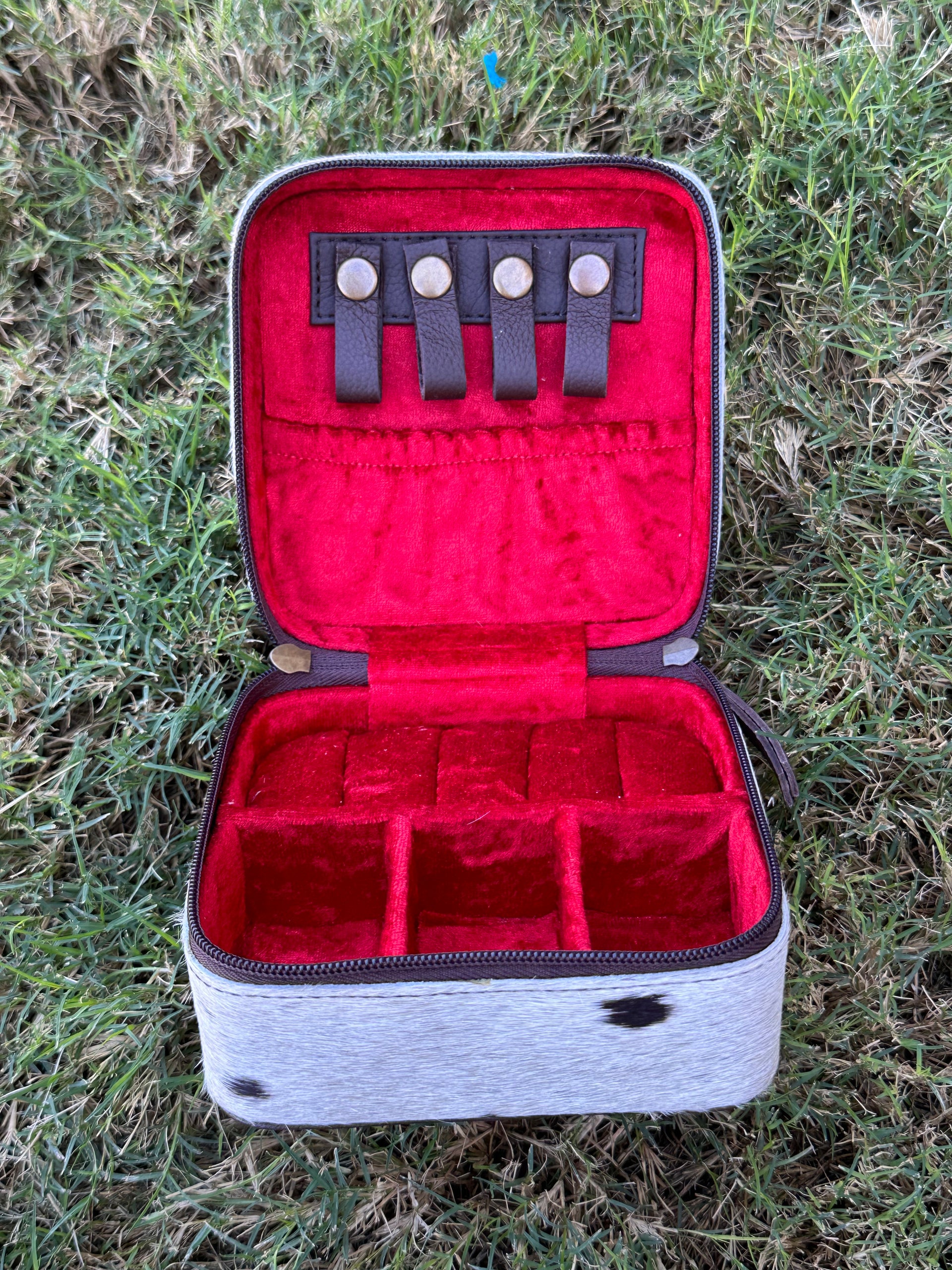 Genuine Tooled Leather Cowhide Jewelry Box