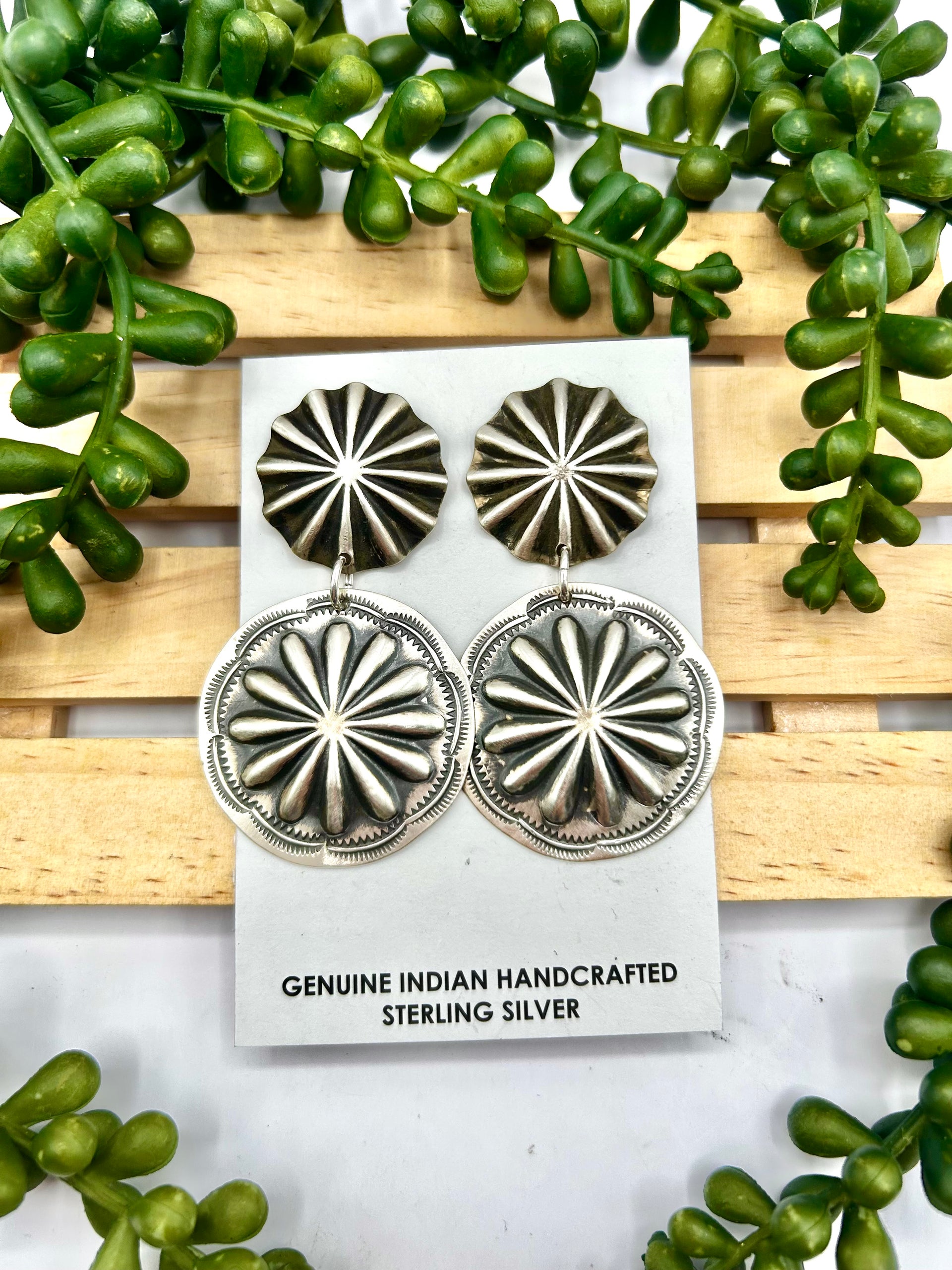 Navajo Made  Sterling Silver Post Earrings
