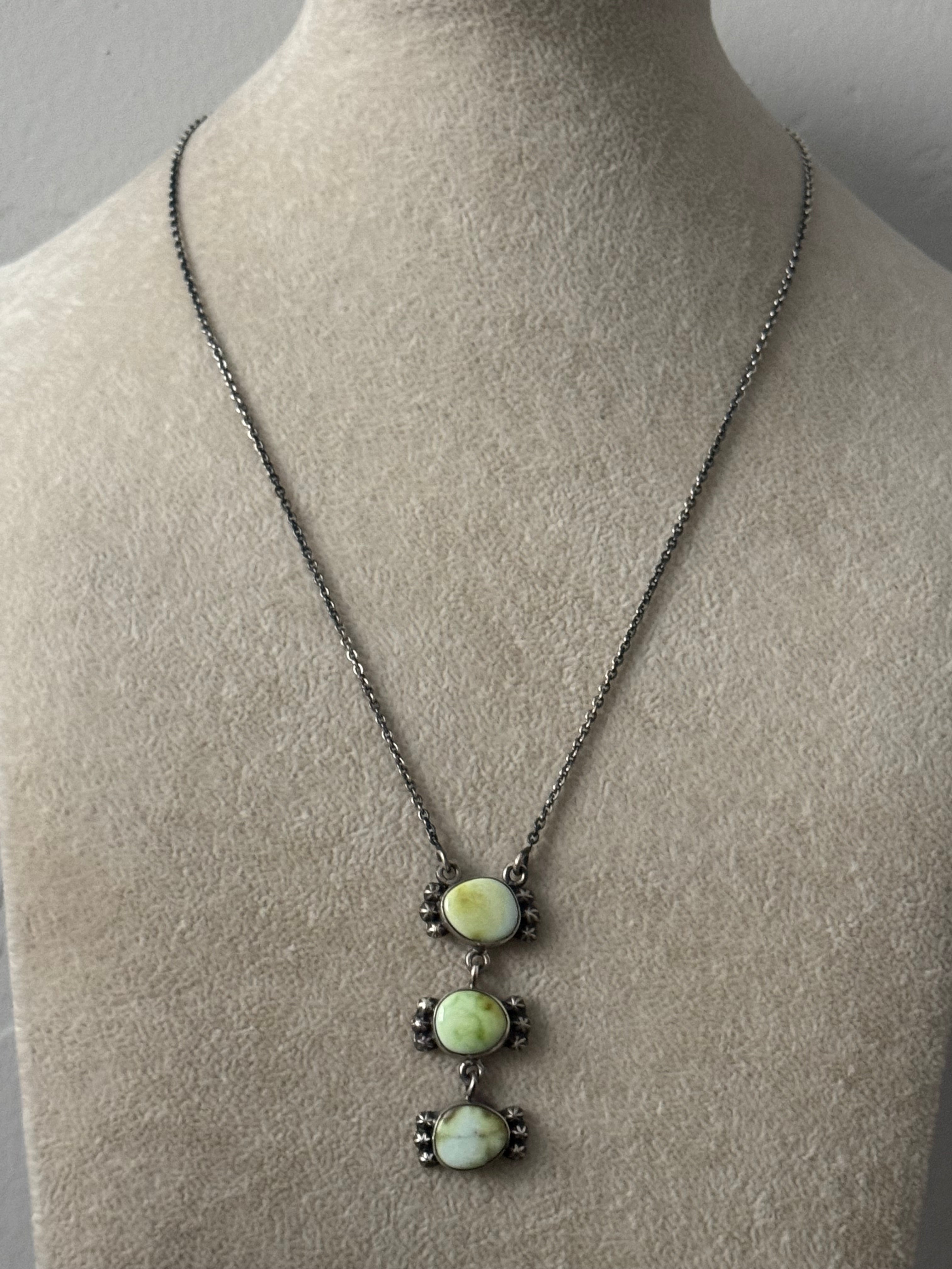 Southwest Palomino Variscite & Sterling Silver Necklace