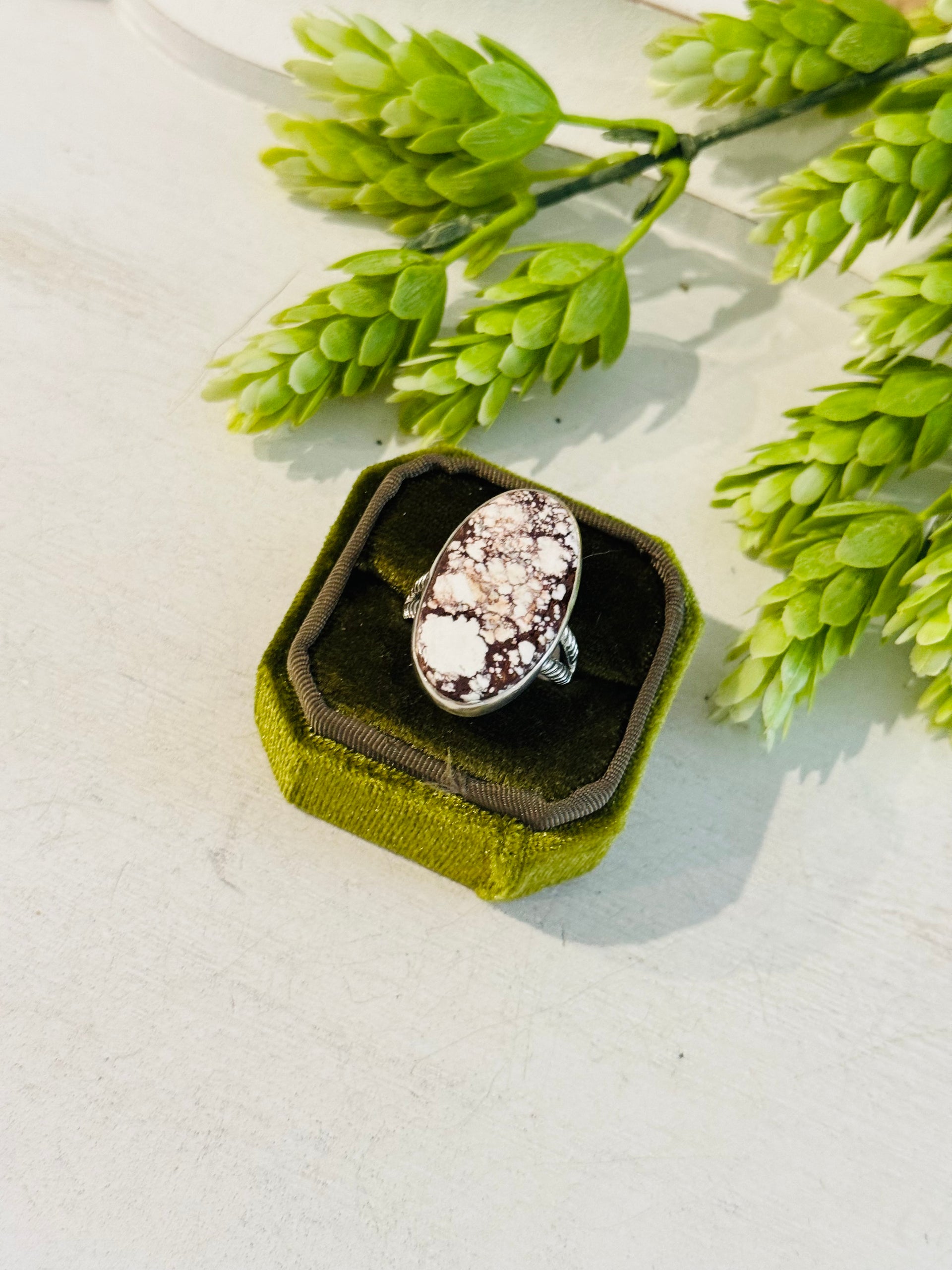 Southwest Made Wild Horse & Sterling Sliver Ring Size 10.75