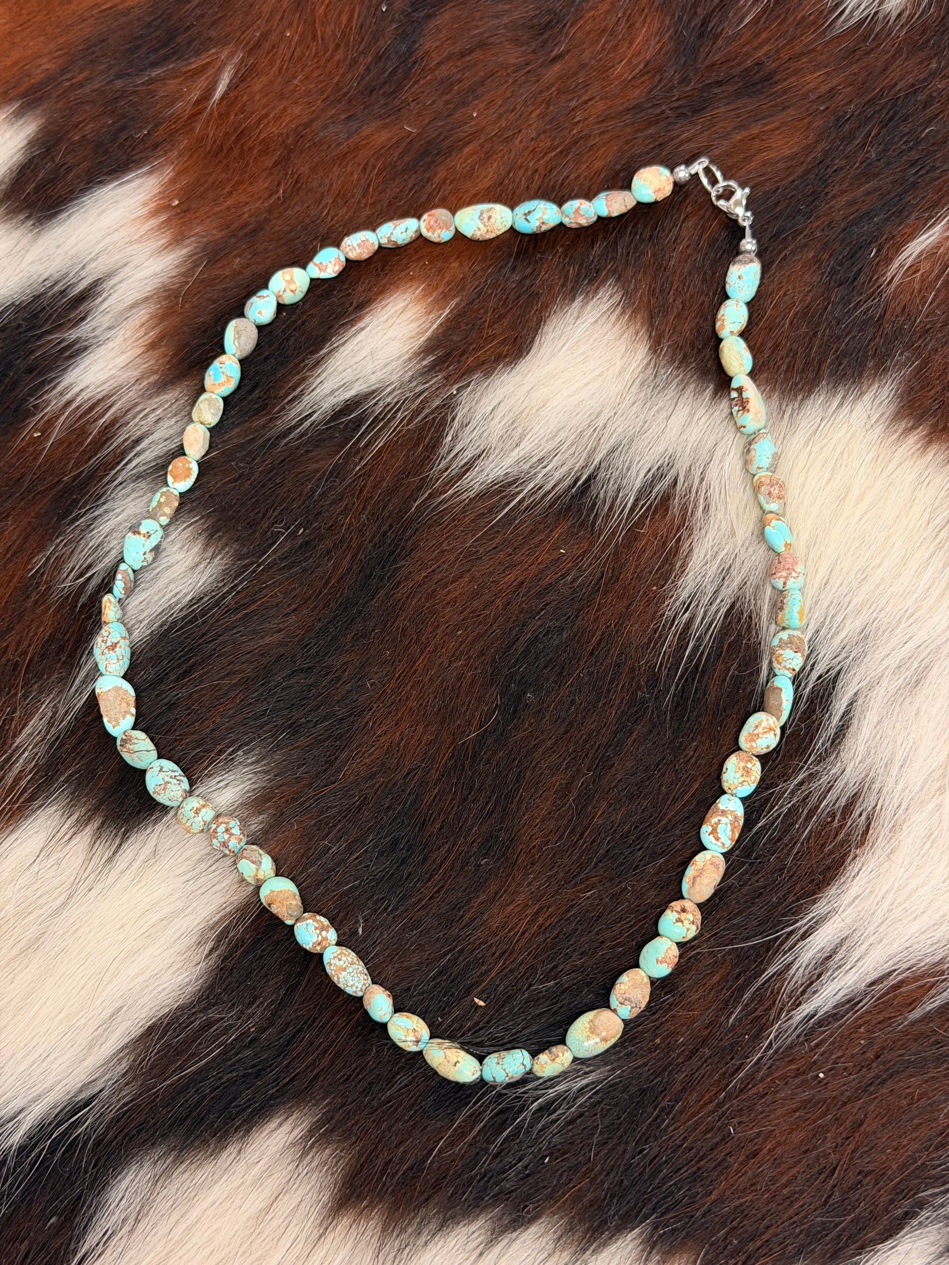 Handmade #8 Turquoise Beaded Necklace