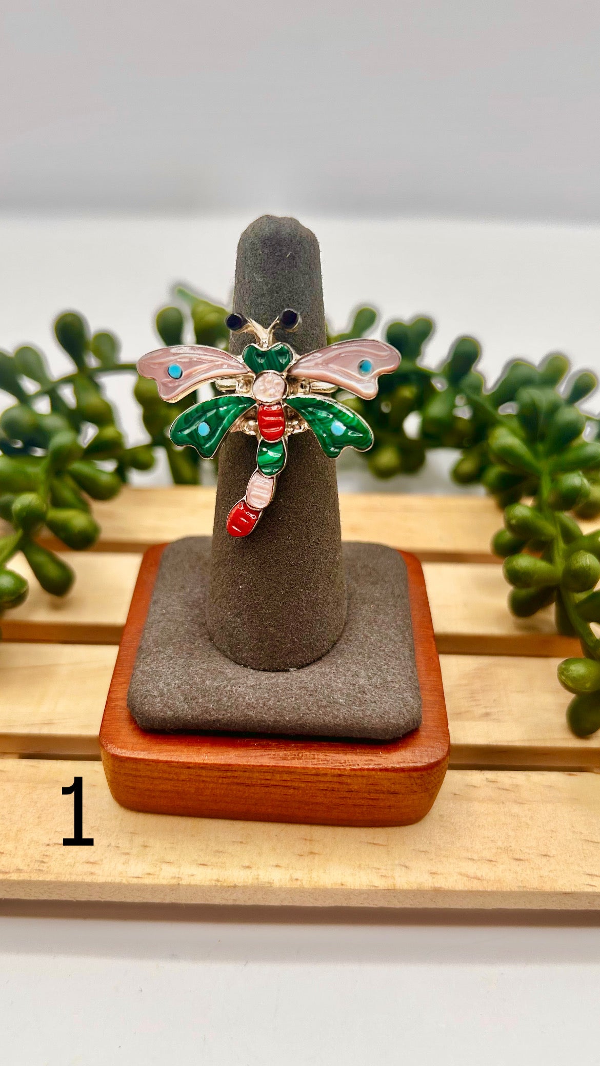 Zuni Made Multi Stone & Sterling Silver Adjustable Ring