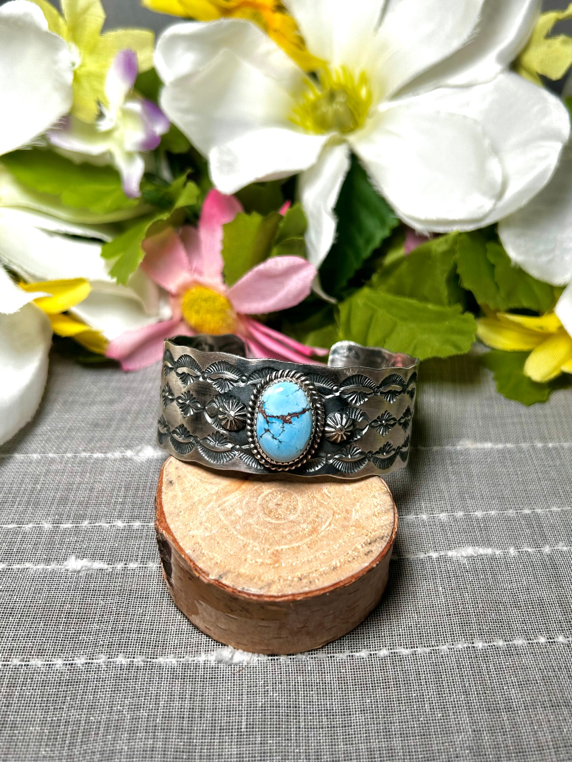 Kevin Billah Golden Hill Turquoise & Sterling Silver Cuff Bracelet