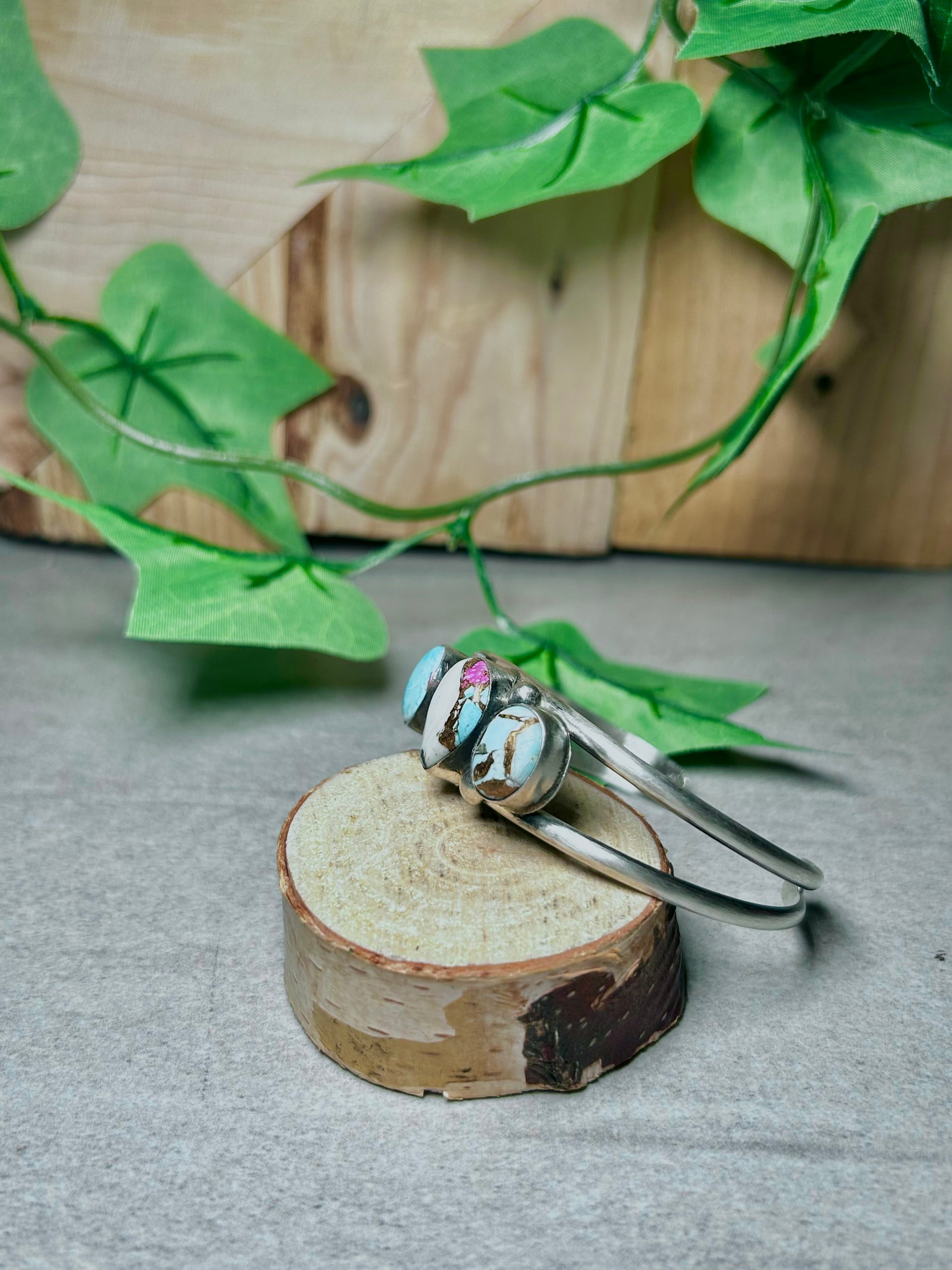 Augustine Largo Cotton Dahlia & Sterling Silver Cuff Bracelet