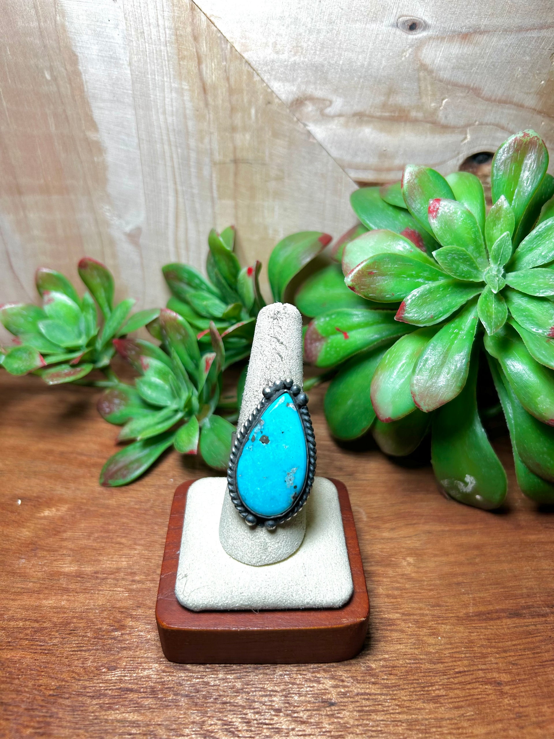 Zachariah David Blue Bird Turquoise & Sterling Silver Adjustable Ring