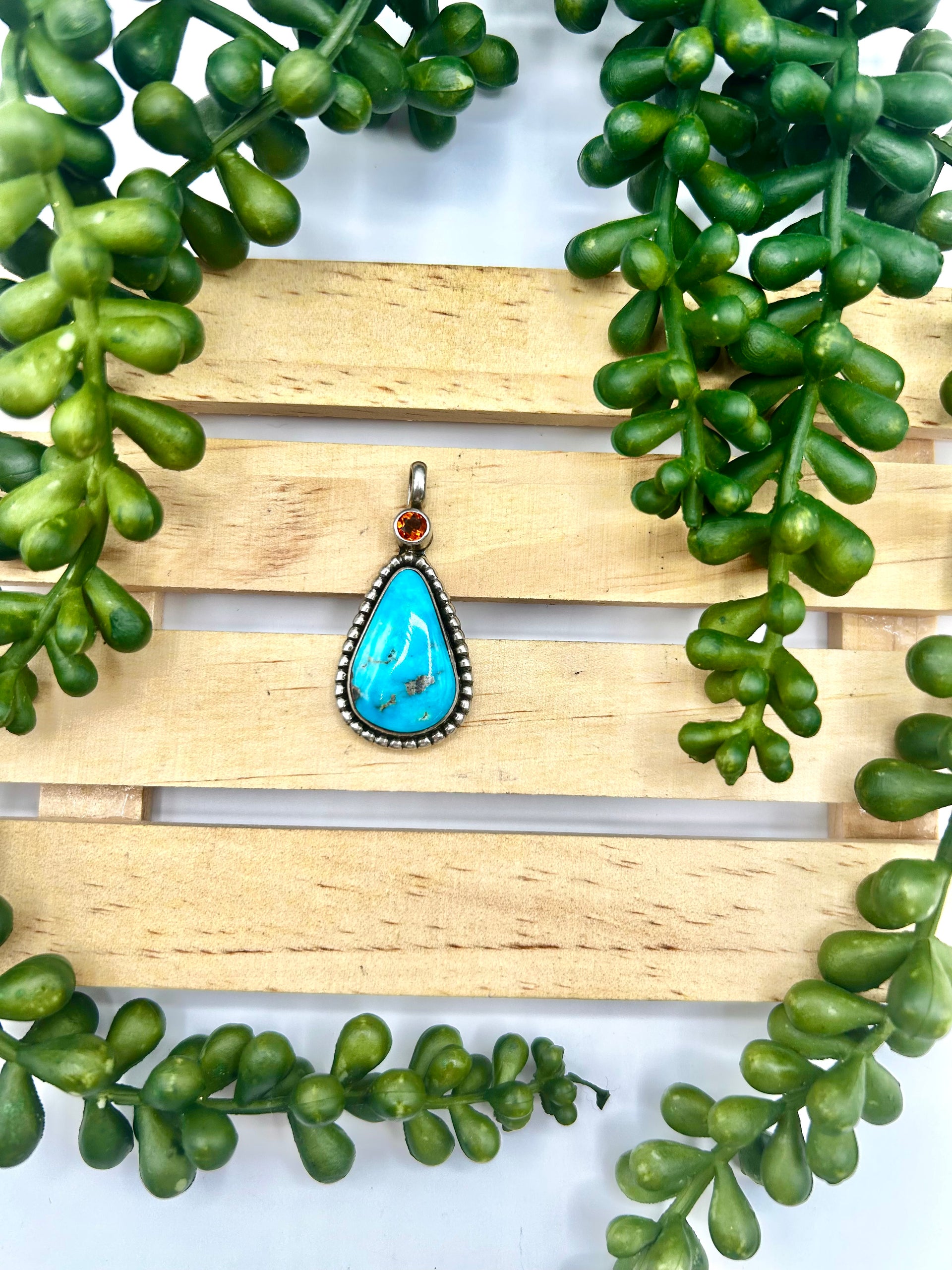 Old Pawn Navajo Made Multi Stone & Sterling Silver Pendant