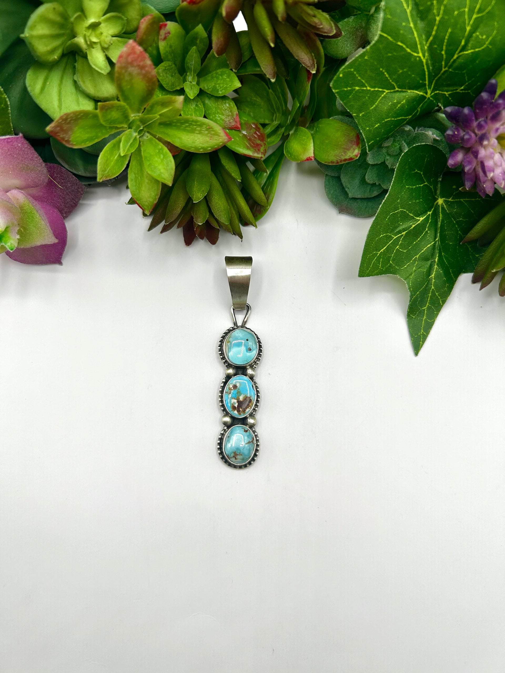 Travis Jim Golden Hill Turquoise & Sterling Silver Pendant