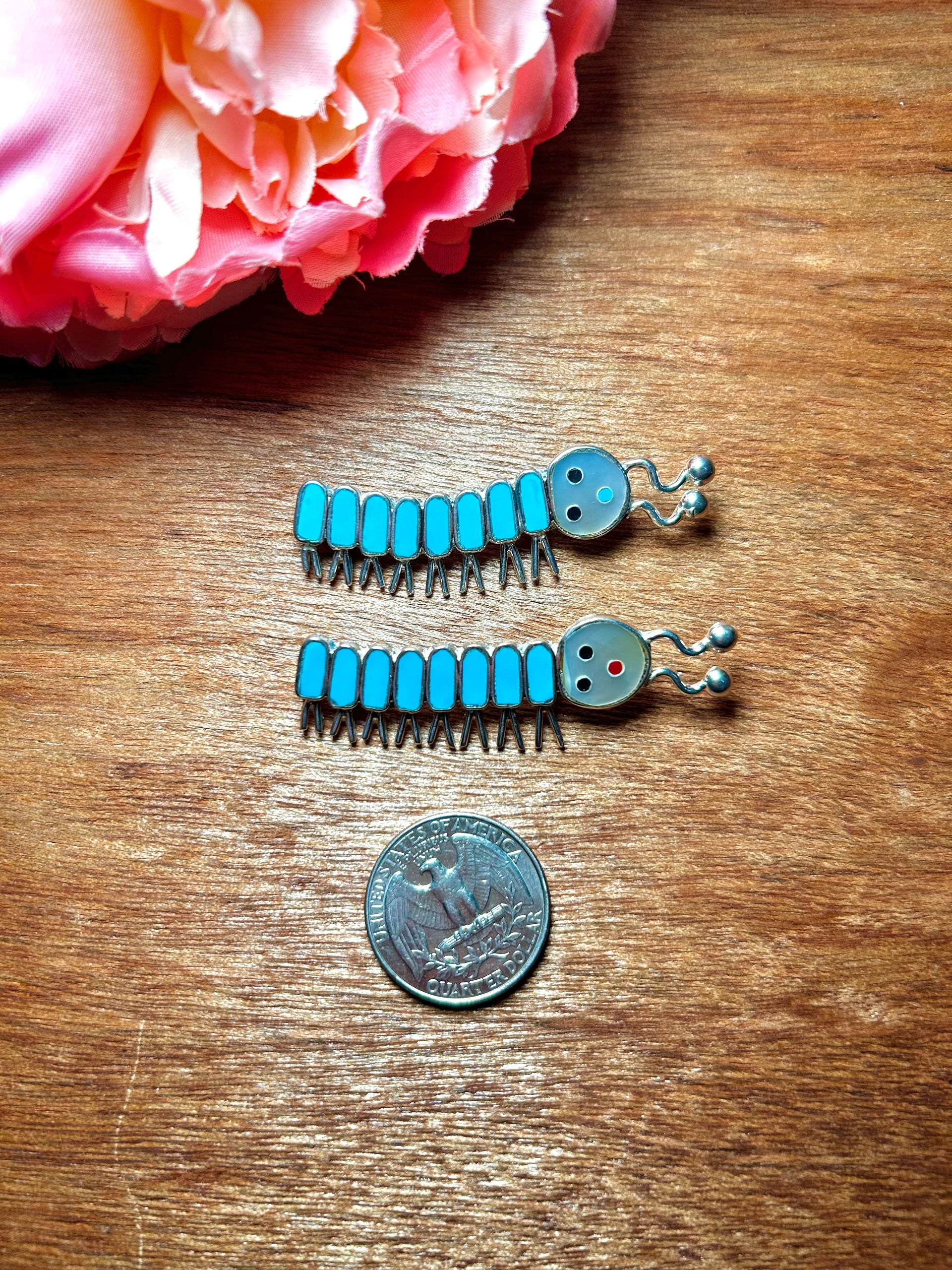 Zuni Made Multi Stone & Sterling Silver Pin