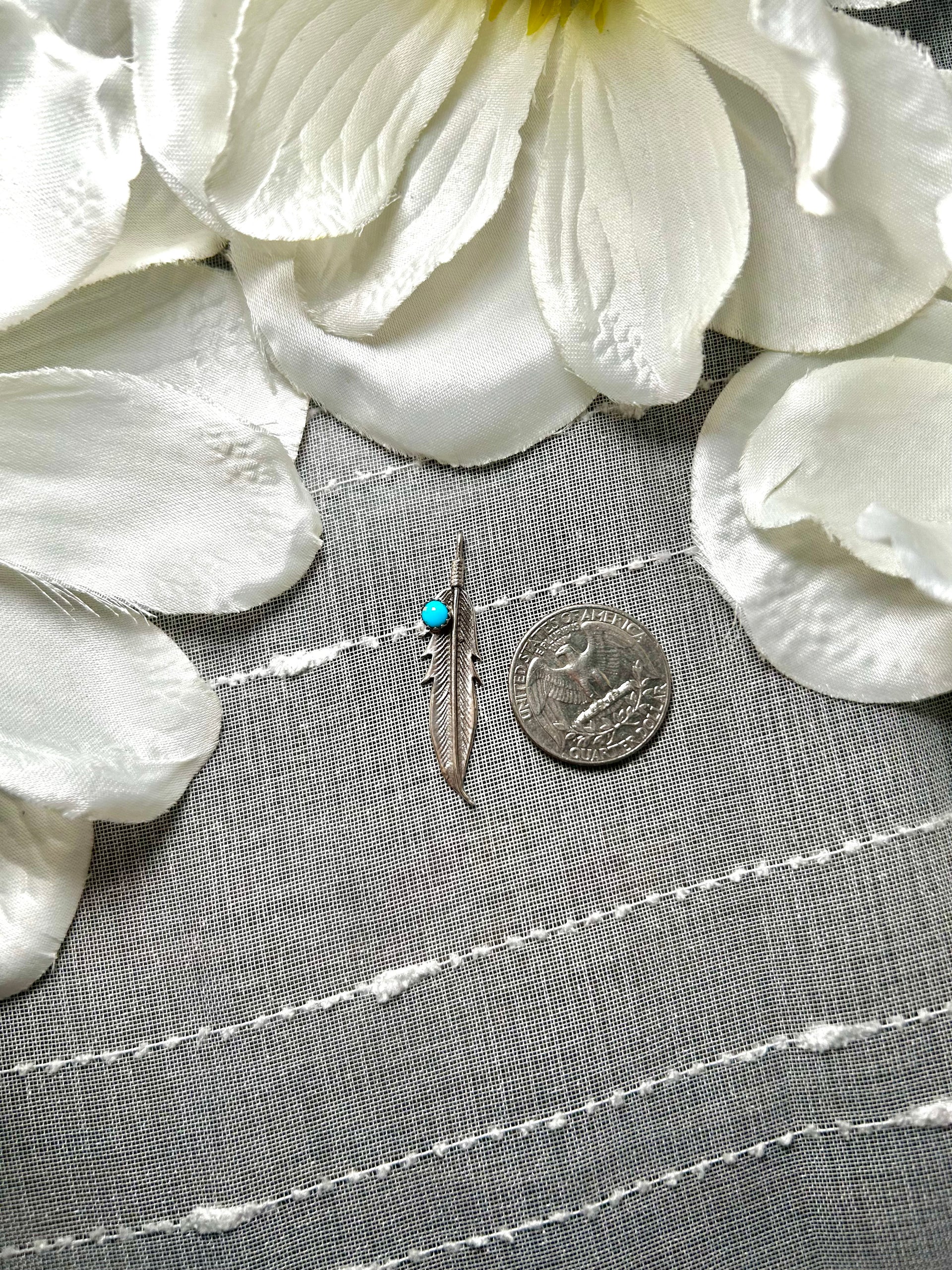 Navajo Made Kingman Turquoise & Sterling Silver Pendant