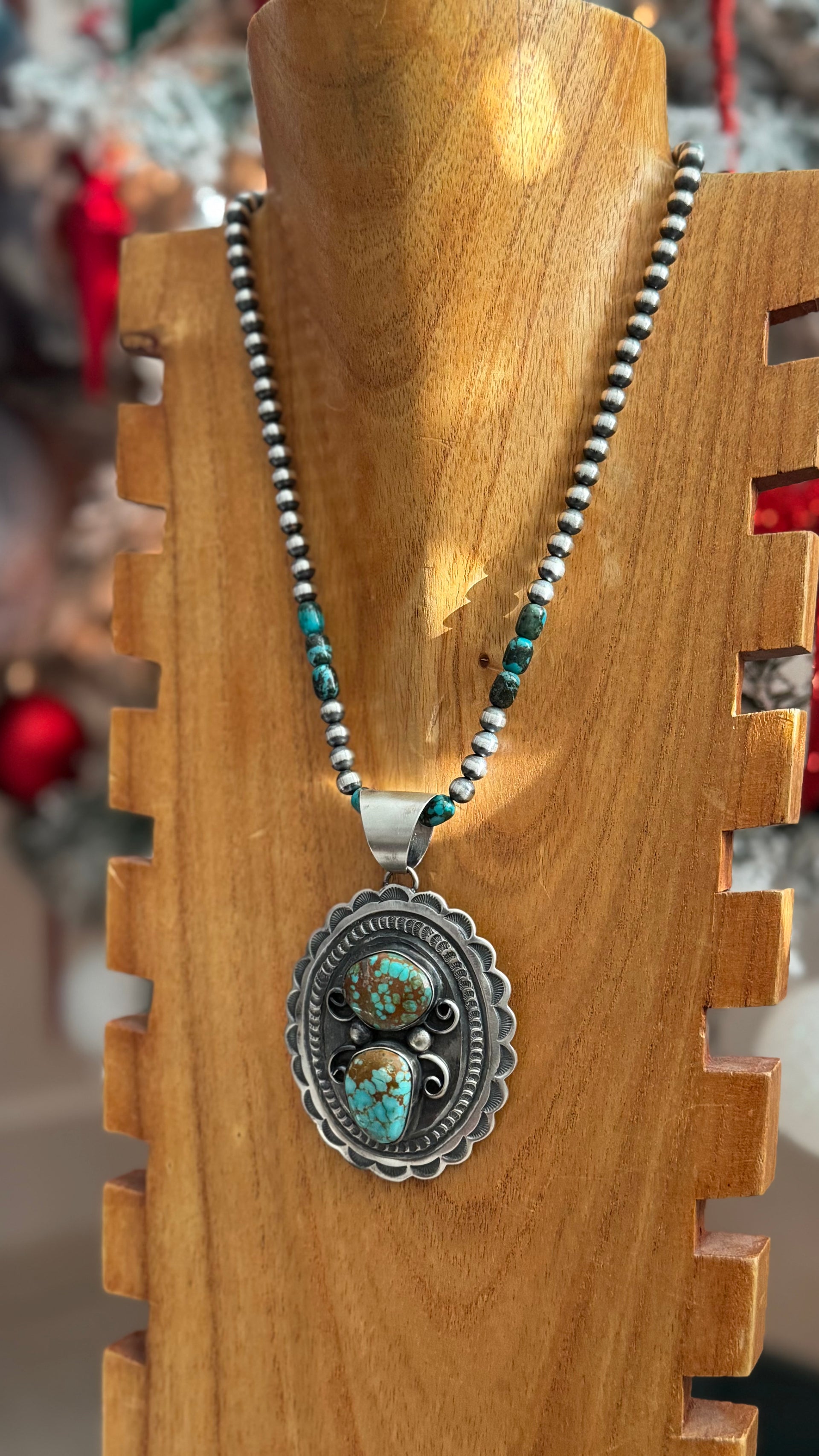 Chimney Butte #8 Turquoise & Sterling Silver Concho Pendant
