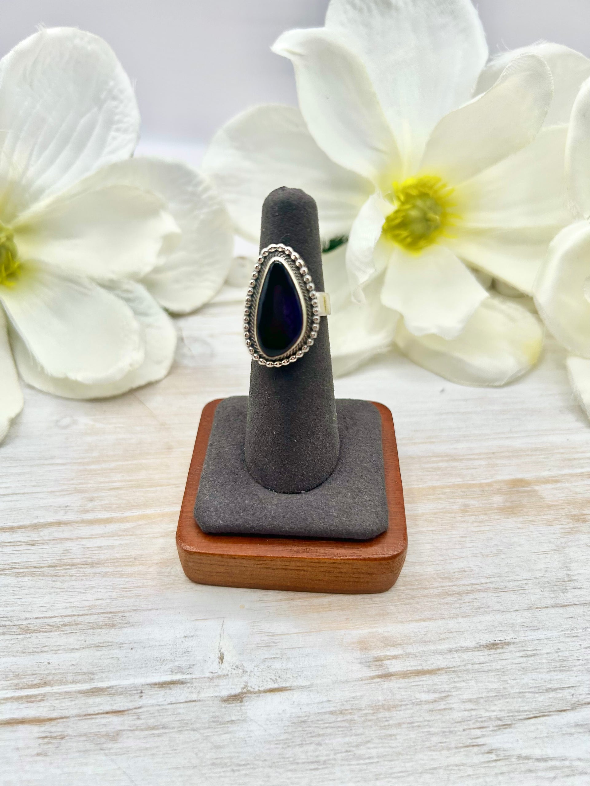 Navajo Made Sugalite  & Sterling Silver Adjustable Ring