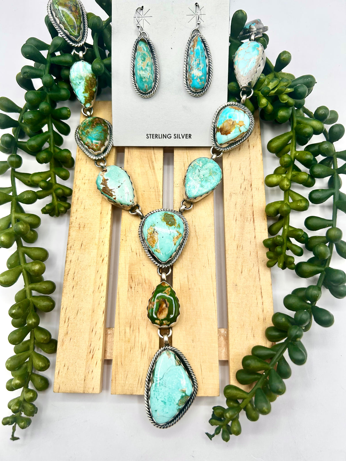Bobby Johnson Highgrade Royston Turquoise & Sterling Silver Necklace Set