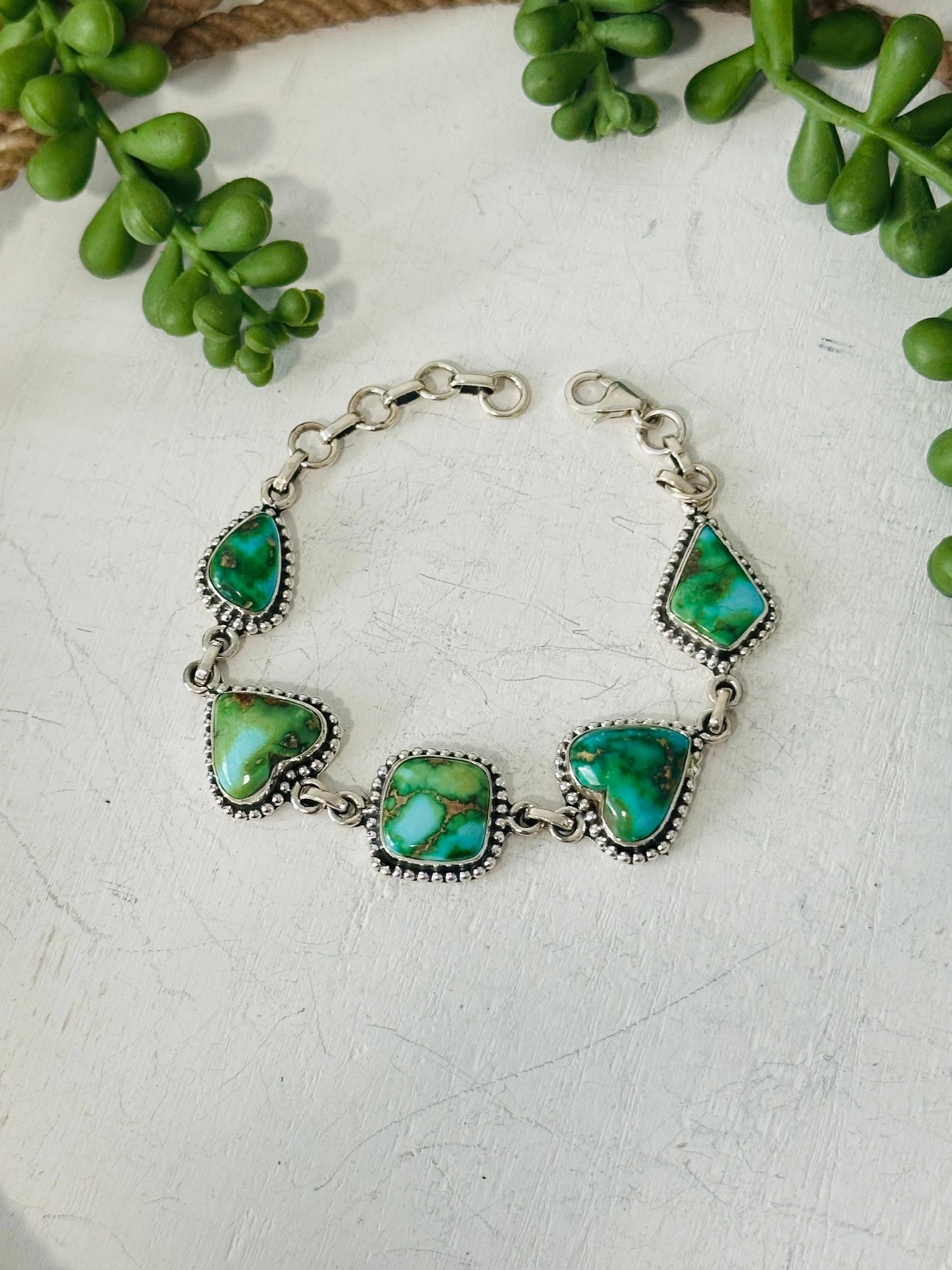 Southwest Made Sonoran Mountain Turquoise & Sterling Silver Bracelet