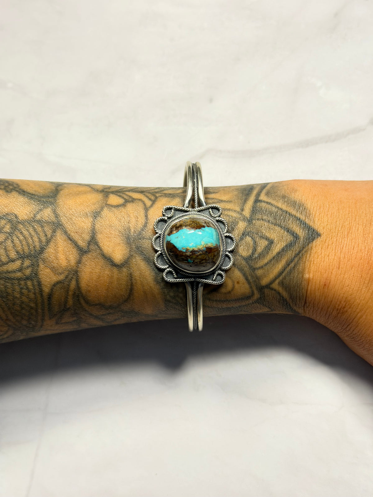 Danny Henio Ribbon Royston Turquoise & Sterling Silver Cuff Bracelet