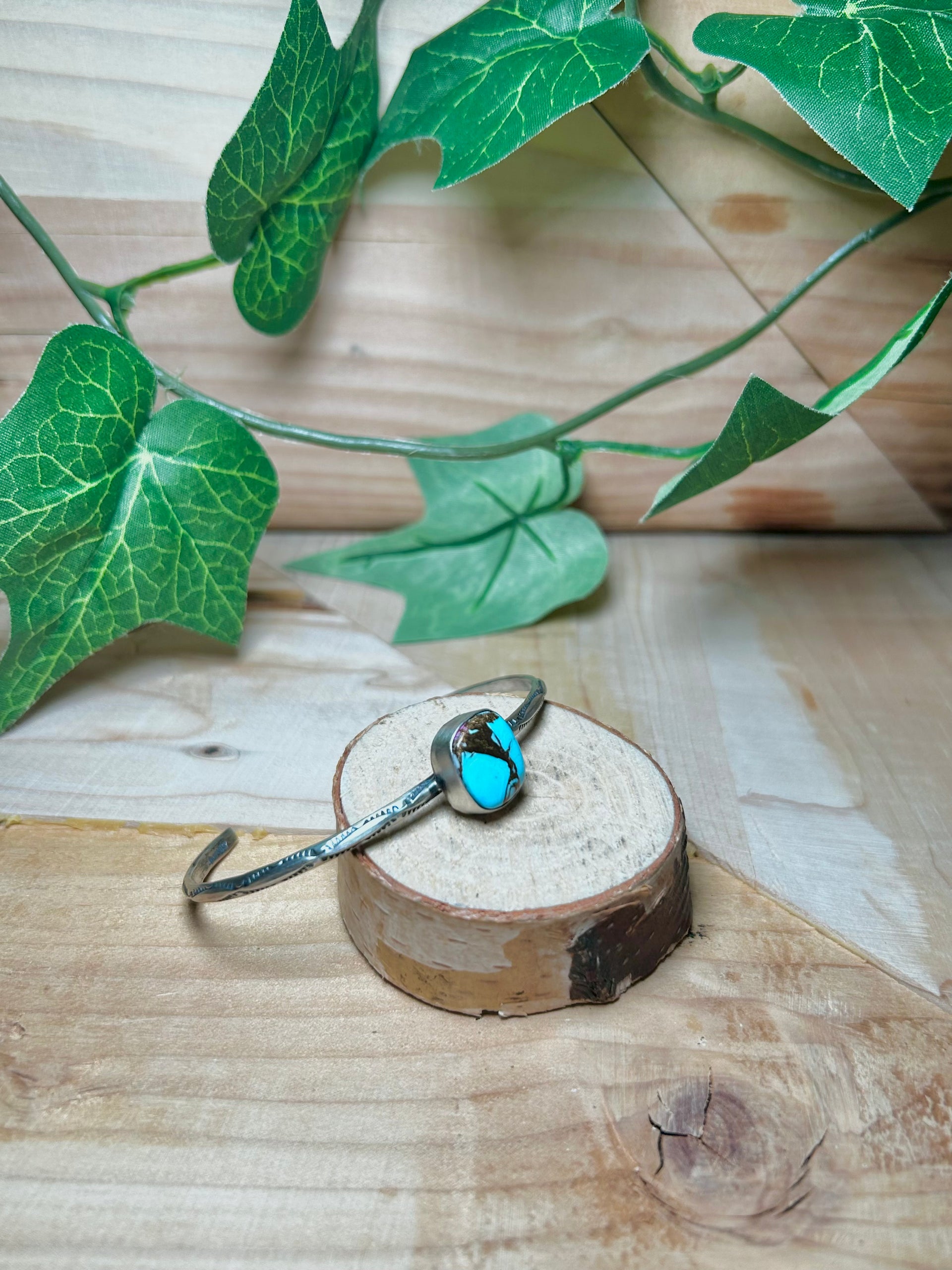 Navajo Made Cotton Candy Turquoise & Sterling Silver Cuff Bracelet