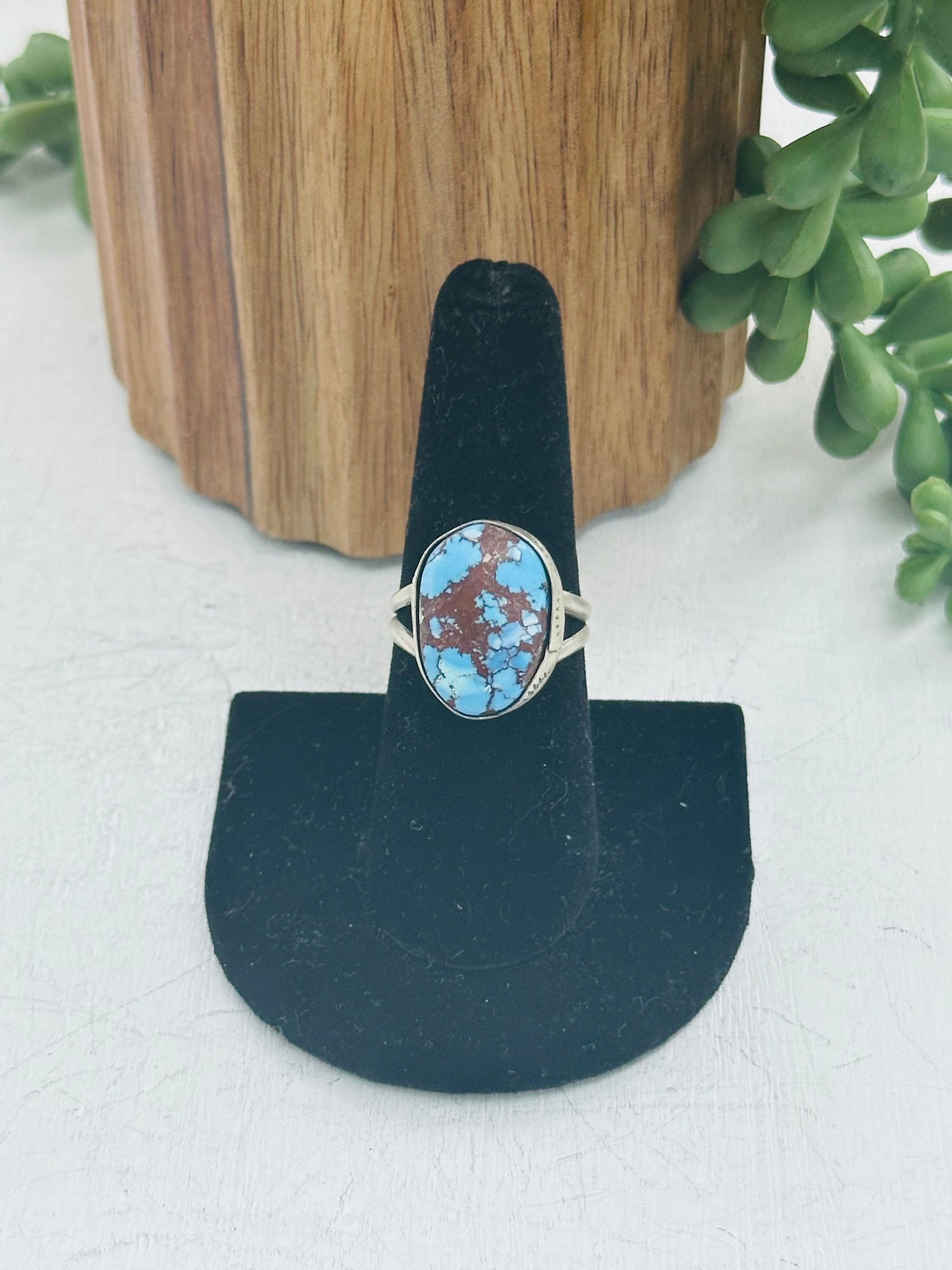 Navajo Made Golden Hills Turquoise & Sterling Silver Ring