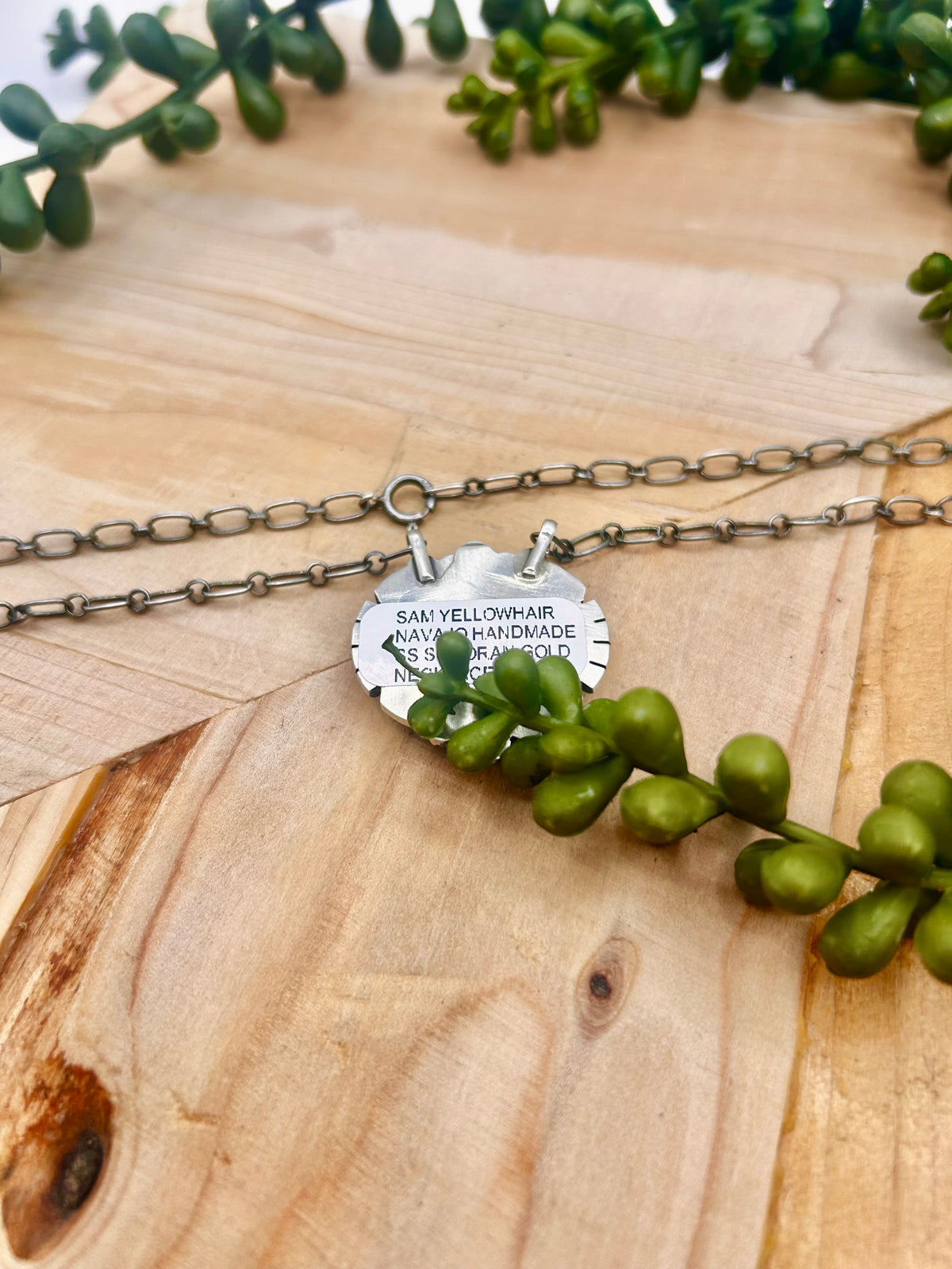 Sam Yellowhair Sonoran Gold Turquoise & Sterling Silver Cluster Necklace