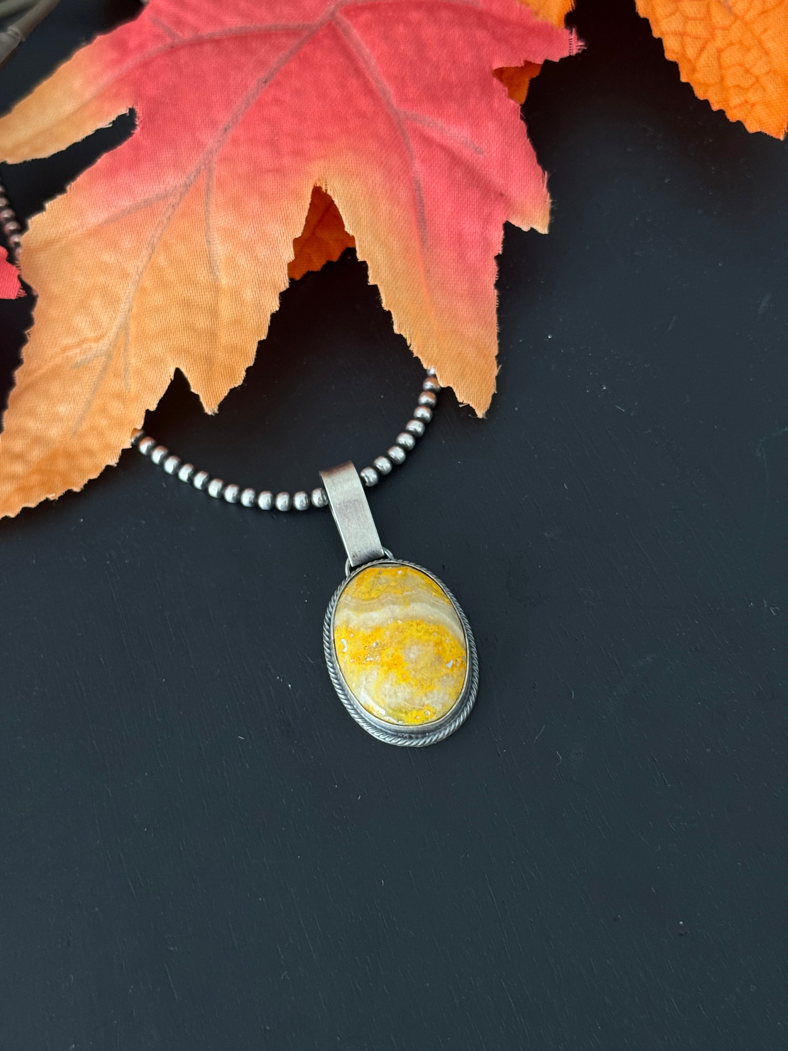 Sheryl Martinez Bumblebee Jasper & Sterling Silver Pendant