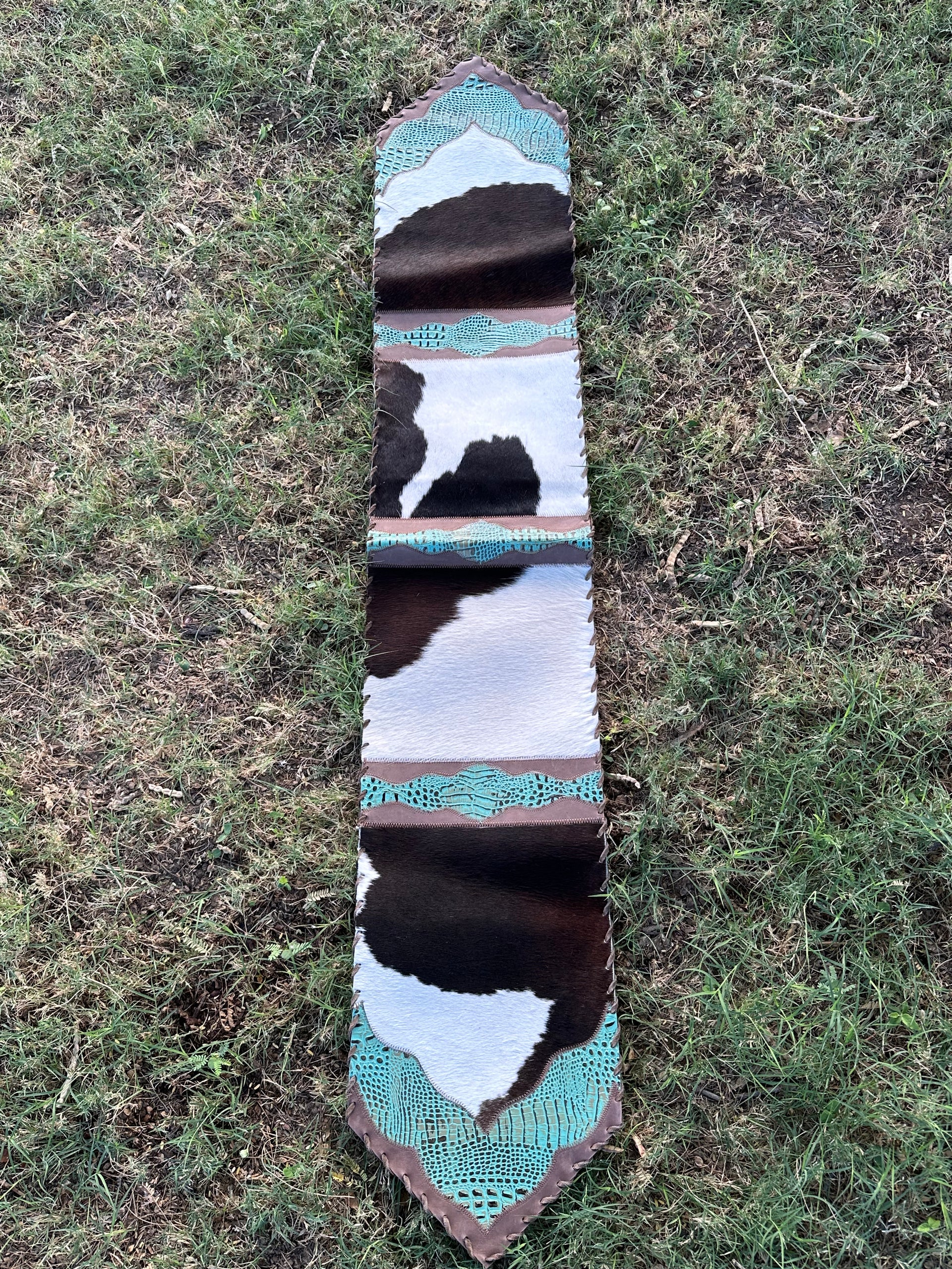 Genuine Leather Cowhide Table Runner