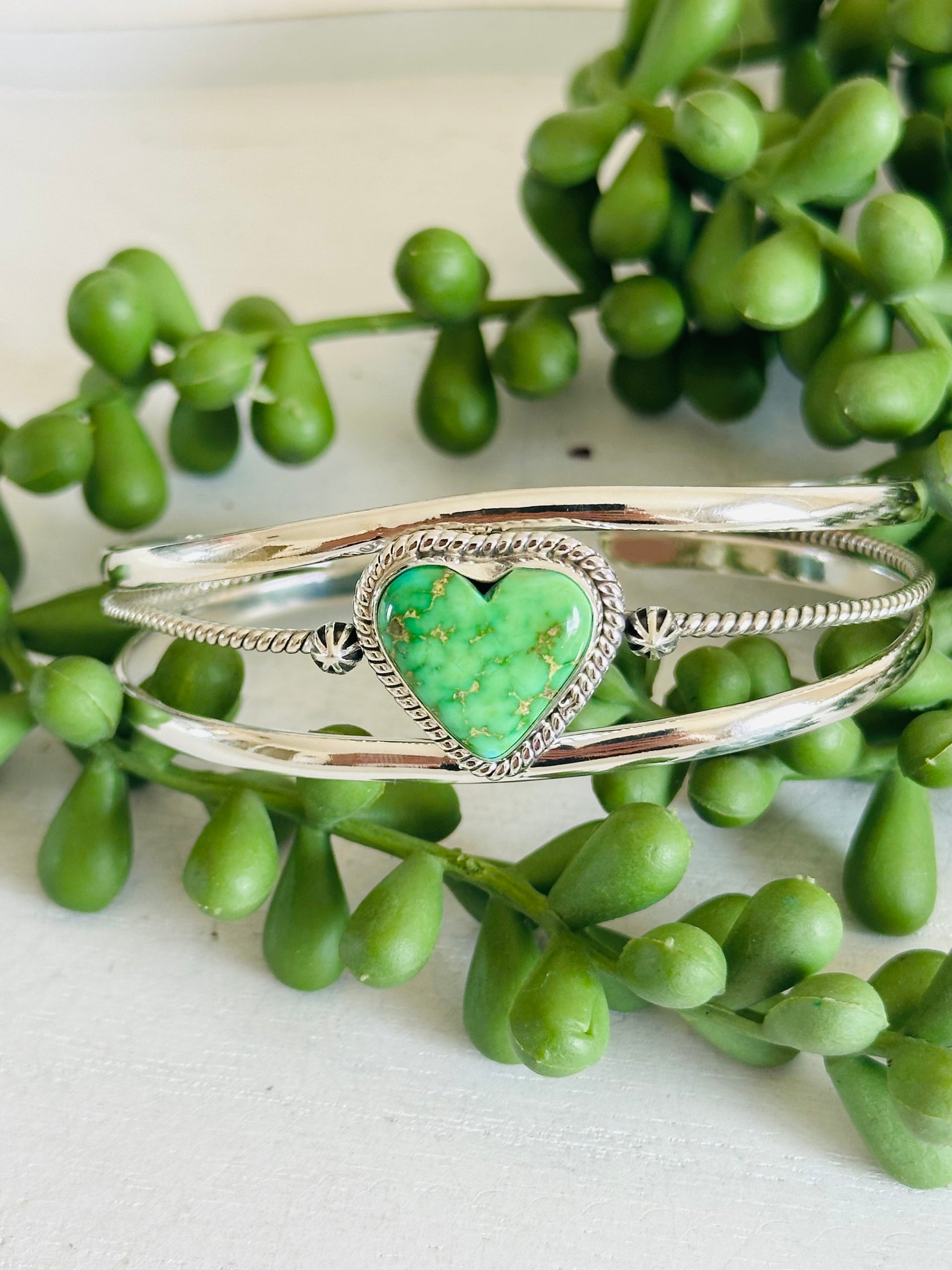 Southwest Made Sonoran Gold Turquoise & Sterling Silver Cuff Bracelet